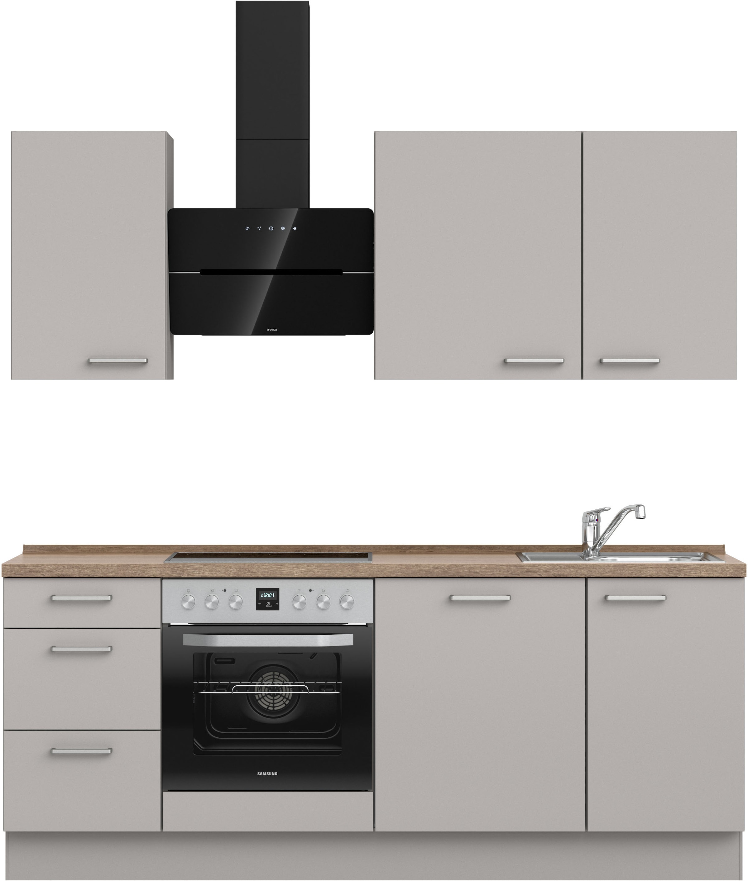 nobilia 1100000002199 ""Touch II", NEU: individuell anpassbar mit gratis Profi-Beratung" vormontiert, Breite 210 cm, Ausrichtung wählbar, wahlw. mit E-Geräten