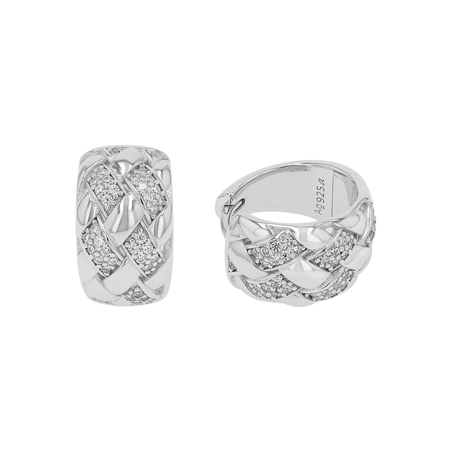 Joop! Paar Creolen JOOP "Schmuck, Geschenk", silberfarben, kristallweiß, kristallweiß, Ohrringe, Damen, 16mm, Silber 925 (Sterlingsilber), mit Zirkonia (synth.)