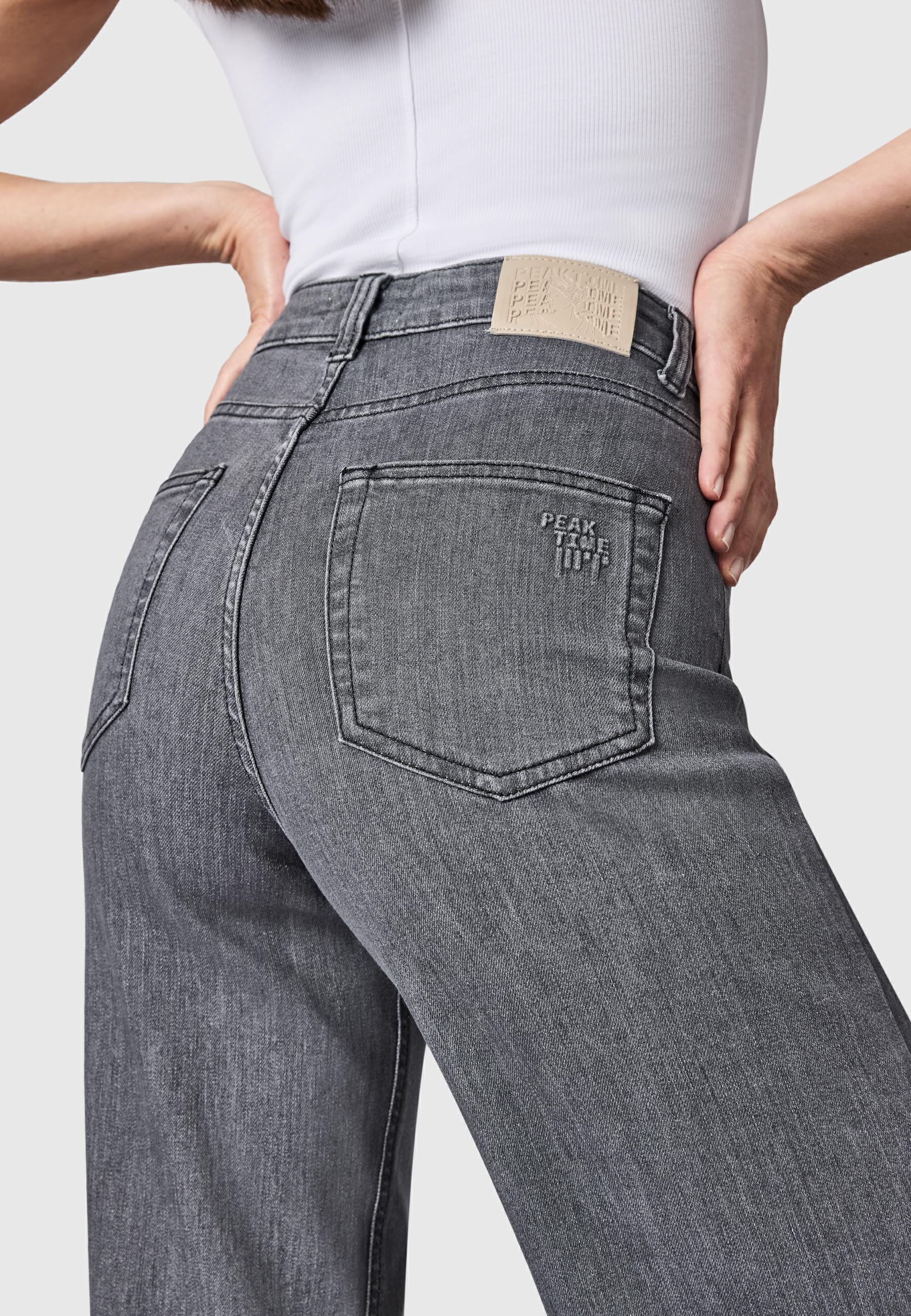 PEAK TIME Weite Jeans »Eklipsa« Damen Wide Leg Jeans mit Logoprägung