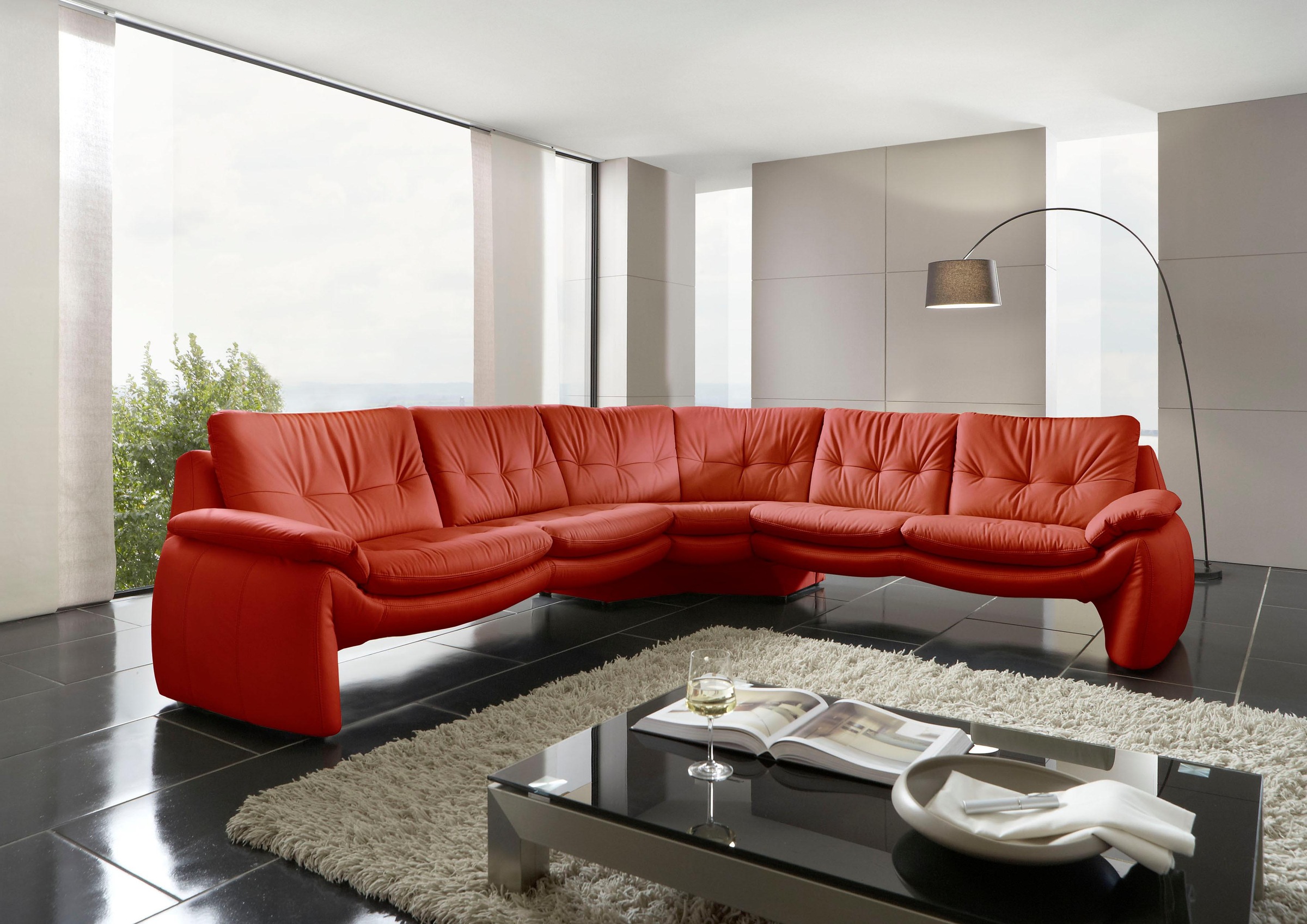 PLACES OF STYLE Ecksofa »Luna L-Form«, in einzigartiger Optik