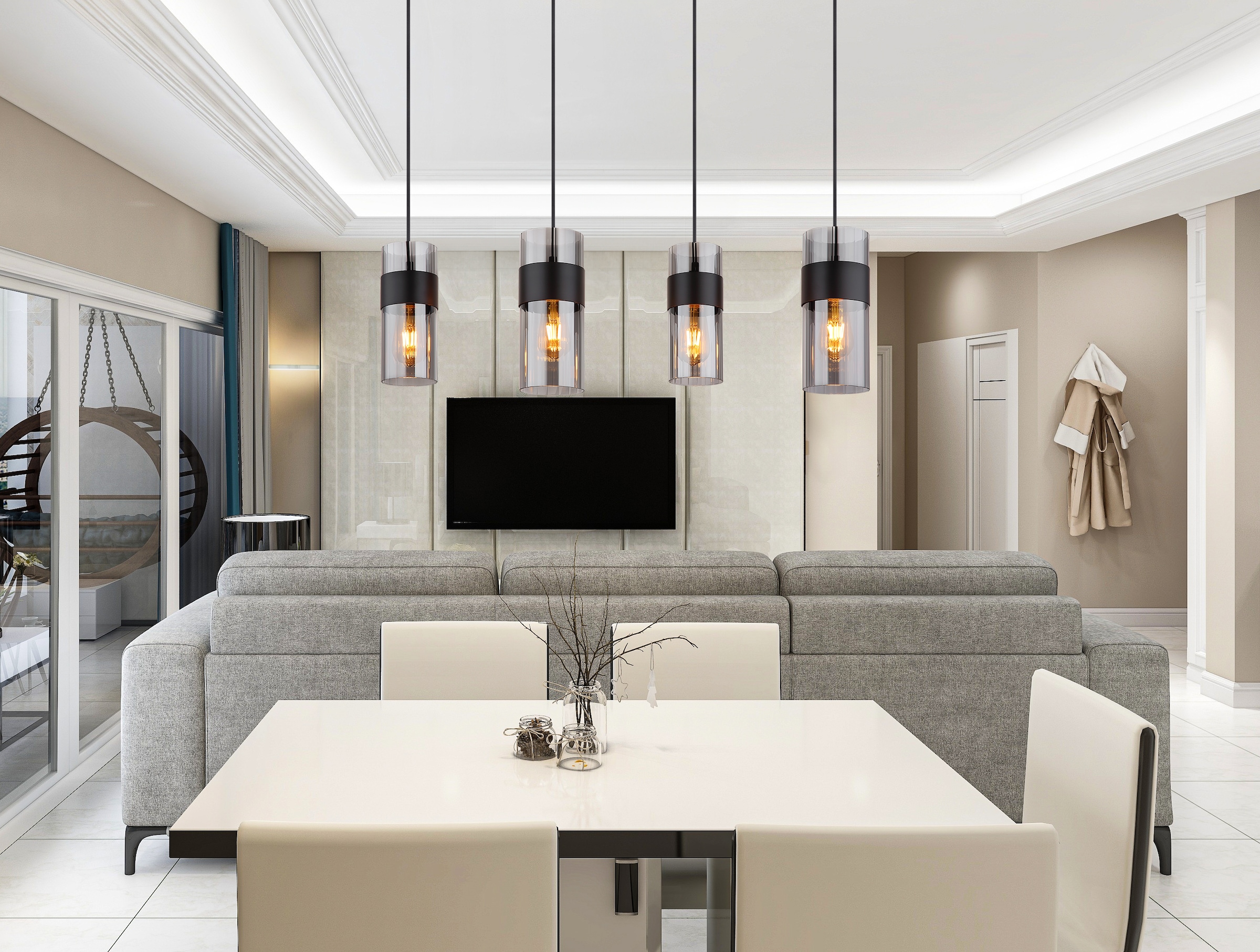 GLOBO LIGHTING Hängeleuchte »SCARFINA« E27 1 Stk. Hängelampe/Pendelleuchte/Esszimmer/Wohnzimmer/Esstisch