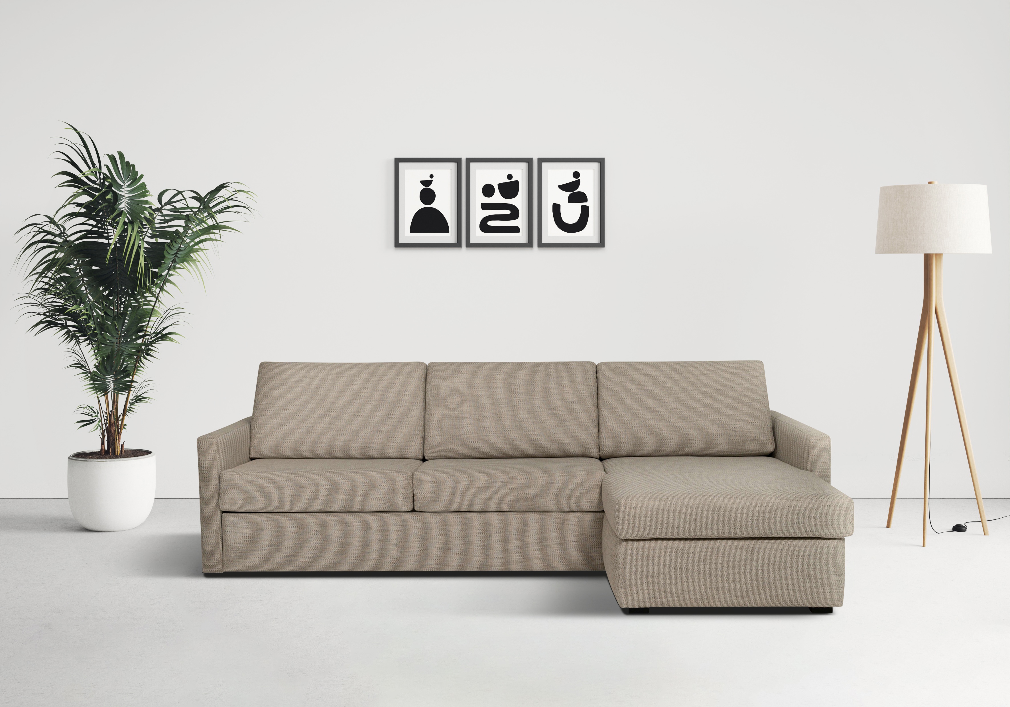 OTTO home Schlafsofa "GOLDPOINT Ecksofa 264 cm, Liegefläche (140/200cm), L-Form" Bettfunktion, Bonell-Federkernmatratze und Dauerschläfer-Funktion