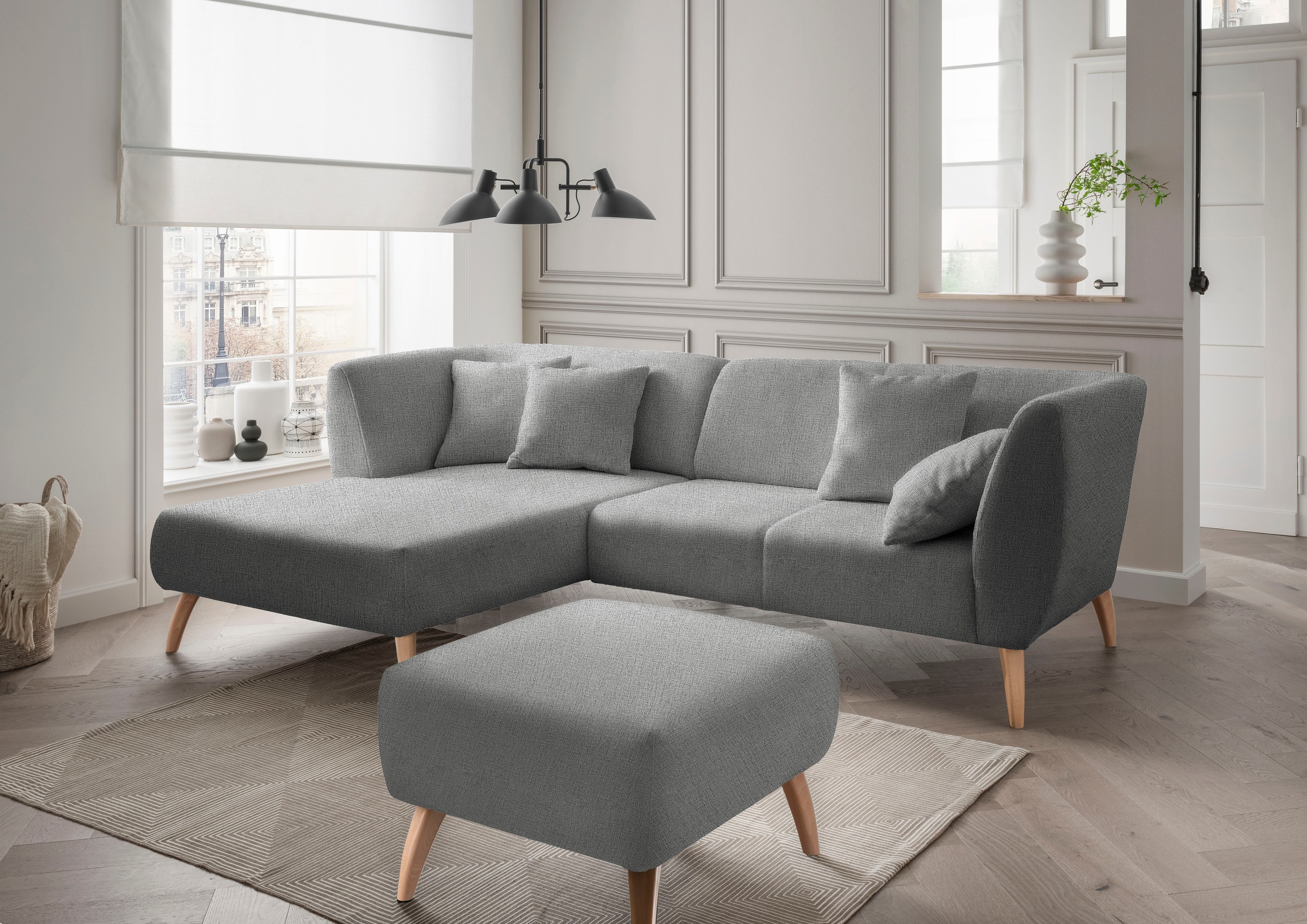 INOSIGN Ecksofa »Colori L-Form« Holzfußfarbe w...