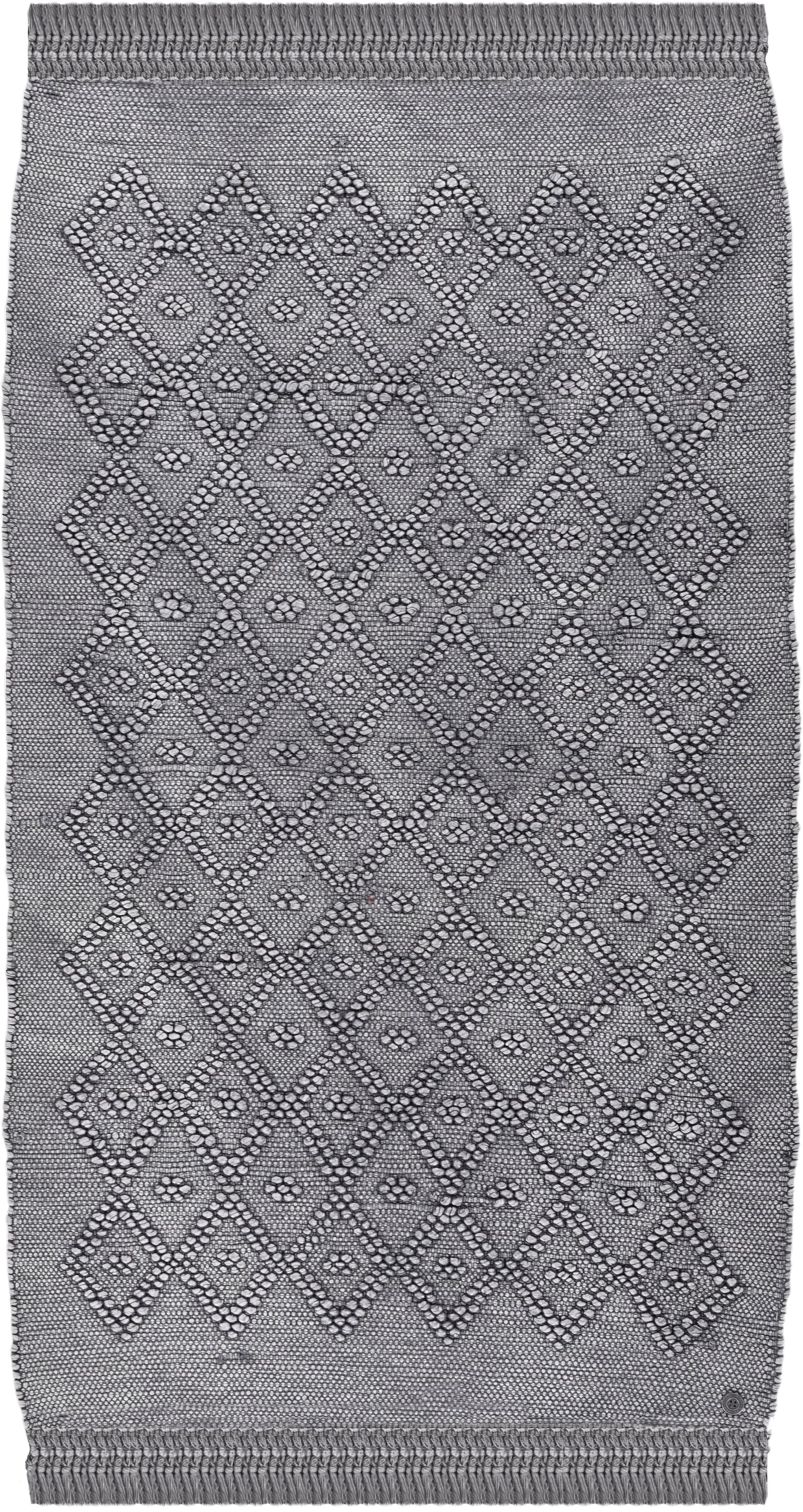 TOM TAILOR HOME Badematte »Vintage Wash«, fußbodenheizungsgeeignet, Badteppich, Uni Farben, Rauten Muster, mit Fransen, reine Baumwolle
