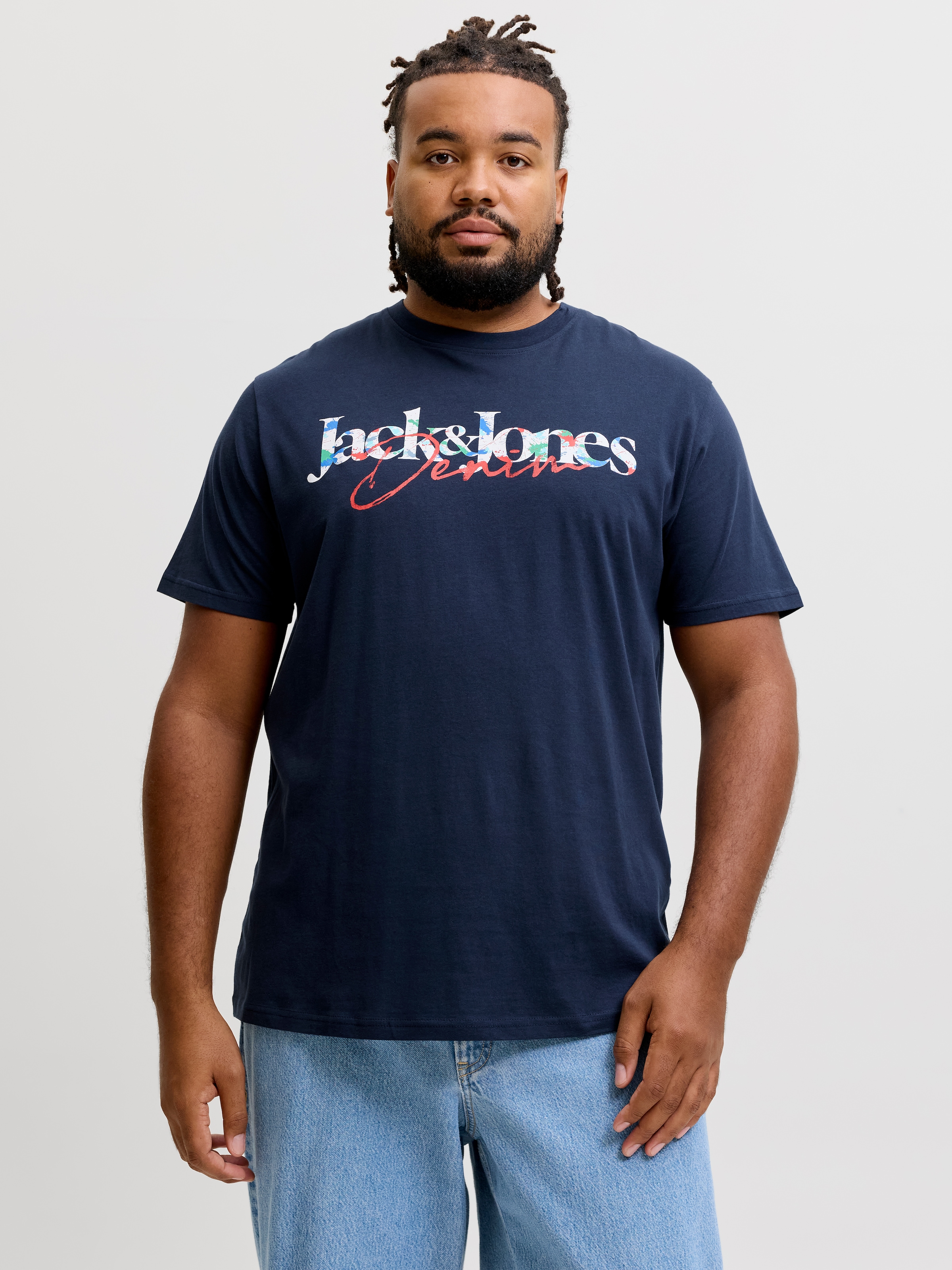 Jack & Jones PlusSize Rundhalsshirt "JJTOM TEE SS CREW NECK SN PLS" Baumwolle, regular fit