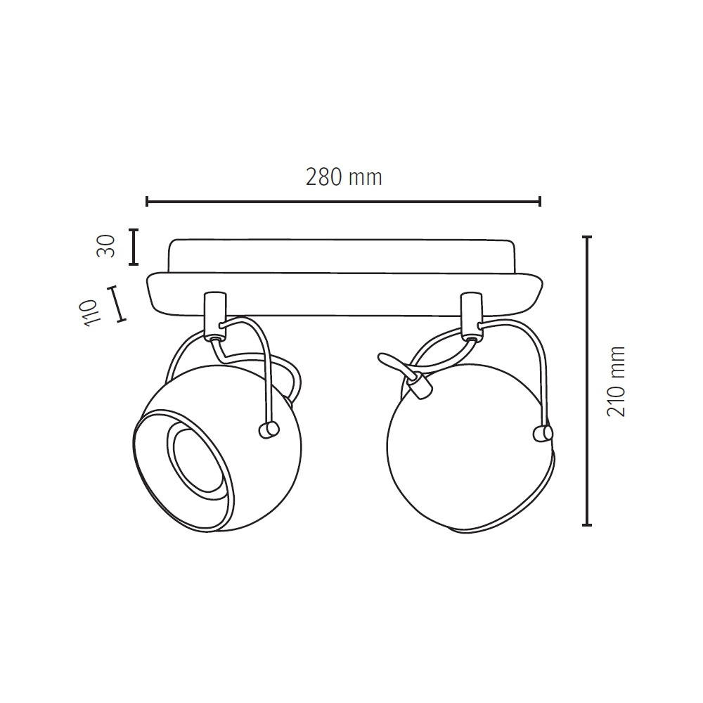 SPOT Light Deckenstrahler »BALL«, inklusive LED-Leuchtmittel 2 x GU10 | Spot dreh- und schwenkbar