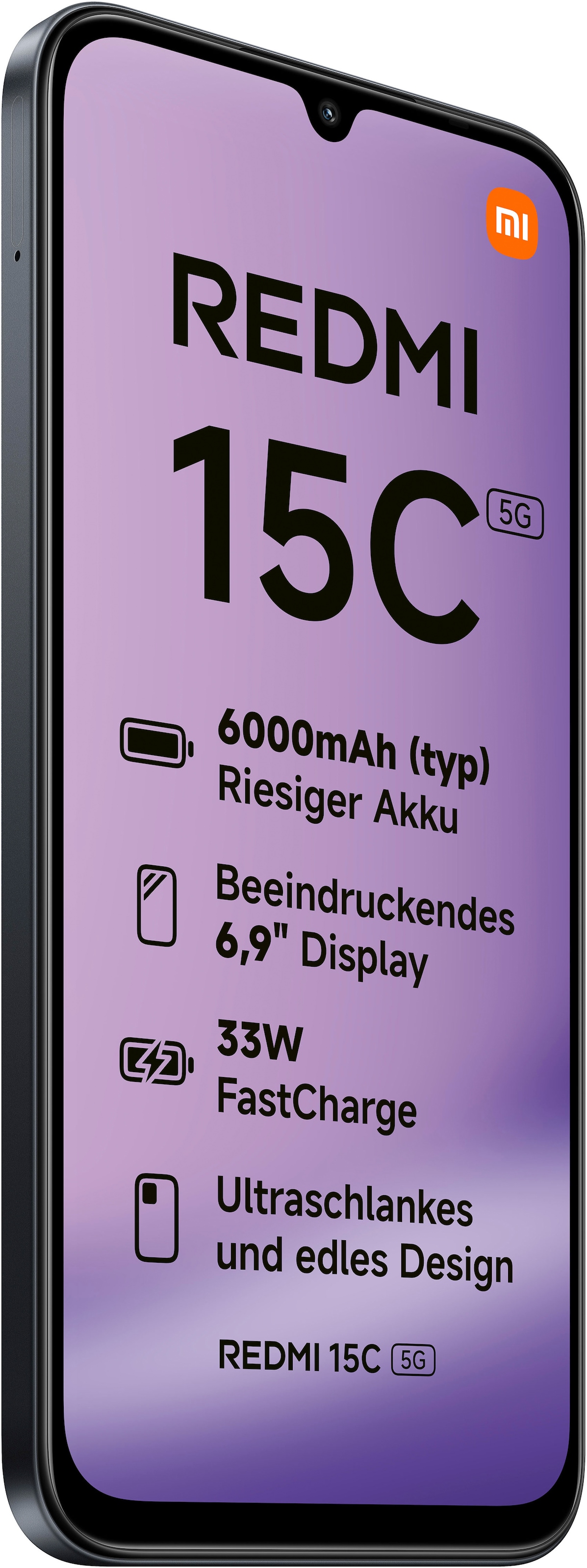 Xiaomi Smartphone »Redmi 15C 5G 4+128GB«, Midnight Black