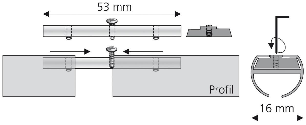 LICHTBLICK ORIGINAL Verbinder, (1 St.), für Innenlaufprofile Ø 16 mm
