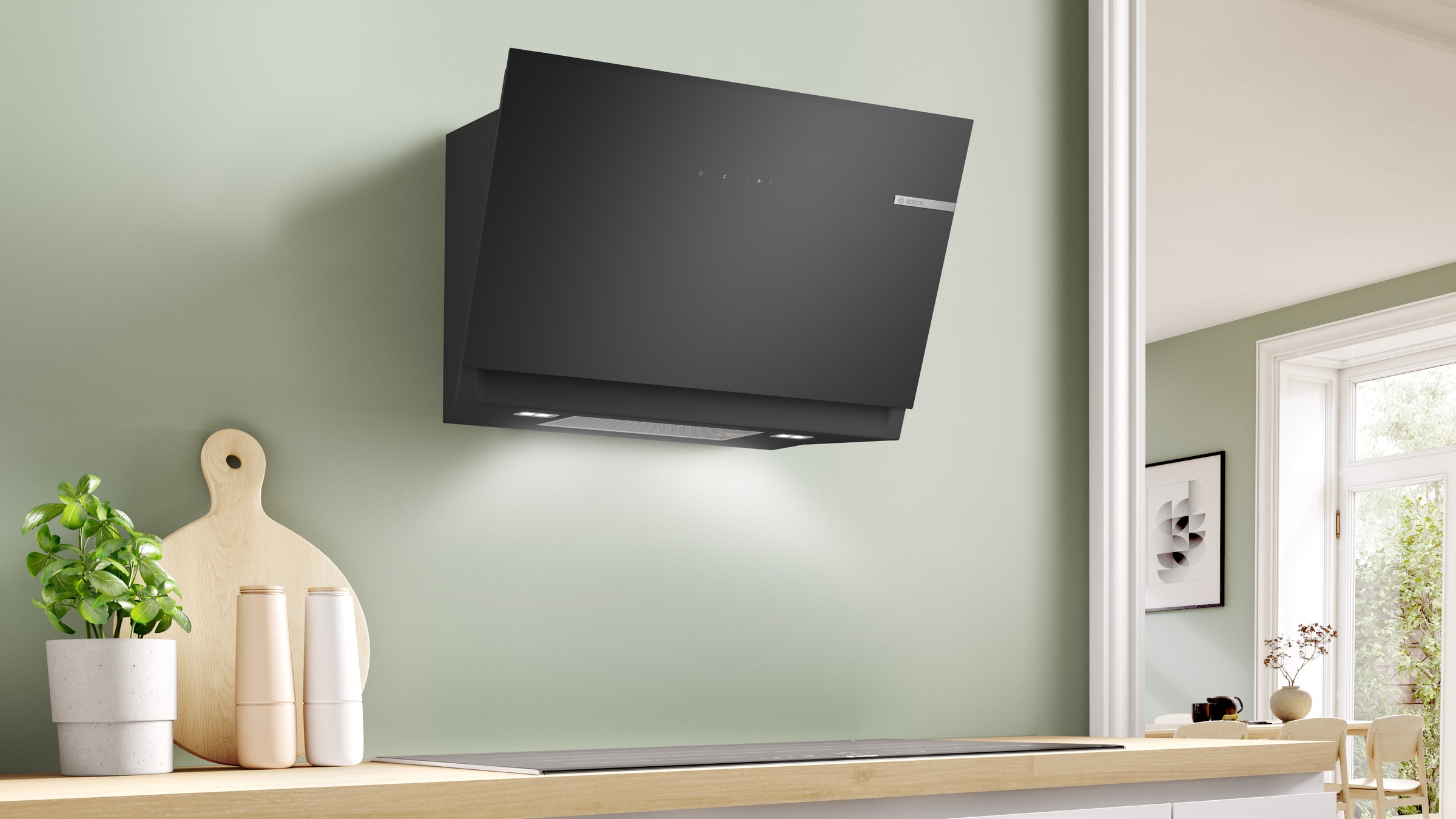 BOSCH Kopffreihaube "DWJ81AN60" Serie Serie 6 Leiser SilentPowerDrive & automatische Smart Hood Lüfteranpassung