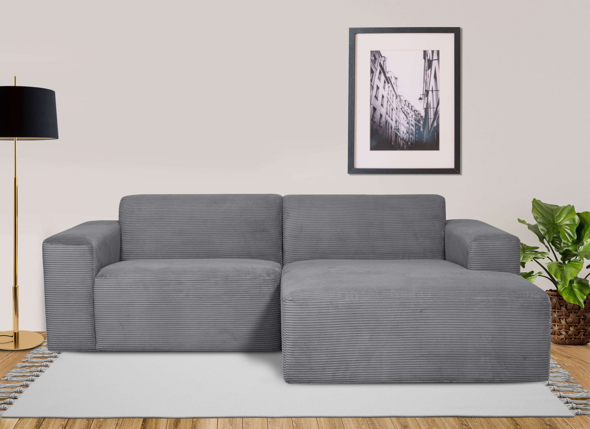 INOSIGN Ecksofa »Koa,228cm, L-Form, Modulsofa, Webstoff, Cord«, Designsofa in Cord, weicher Lounge-Sitzkomfort