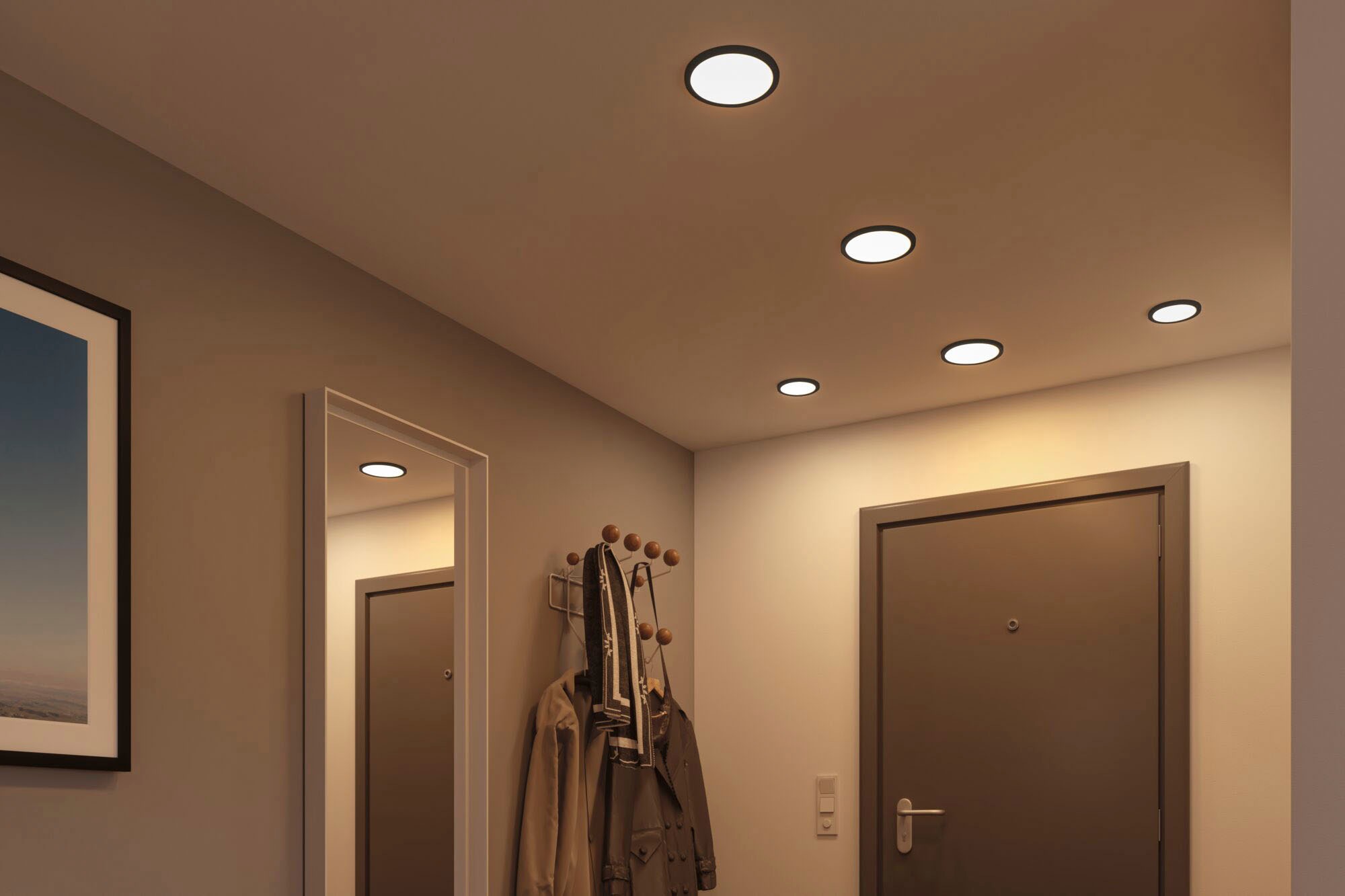 Paulmann LED Einbauleuchte »LED Einbaupanel Areo VariFit IP44 rund 175mm 3000K Schwarz«, 1 flammig, LED Einbaupanel Areo VariFit IP44 rund 175mm 3000K Schwarz