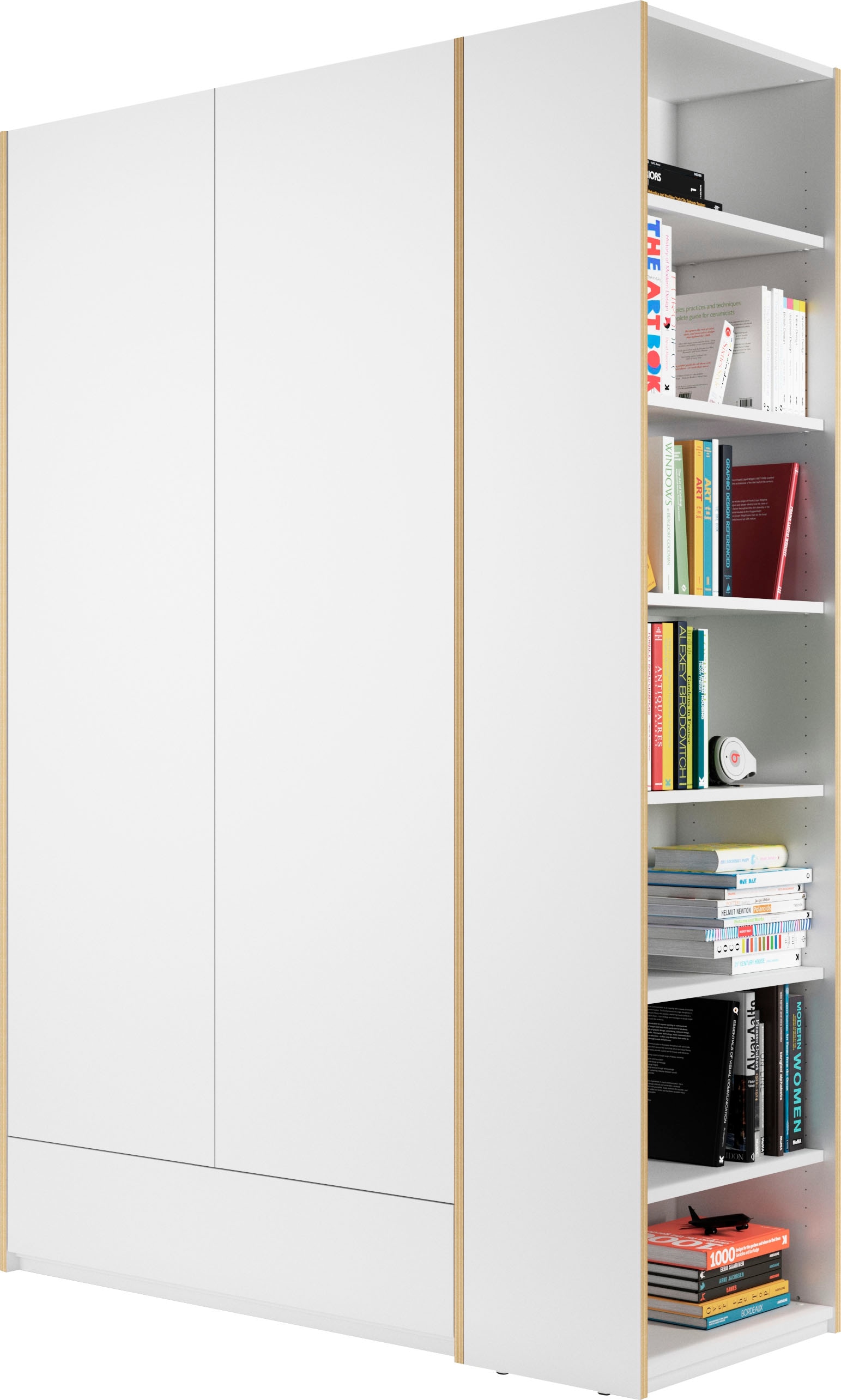 Müller SMALL LIVING Kleiderschrank »Modular Plus Variante 1«, 1 geräumige Schublade, Anbauregal links oder rechts montierbar