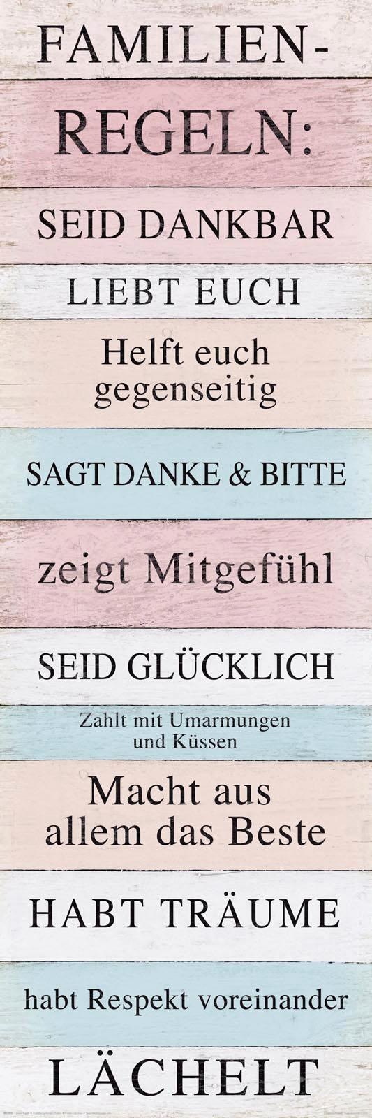 Reinders Deco-Panel "Familien Regeln" günstig online kaufen