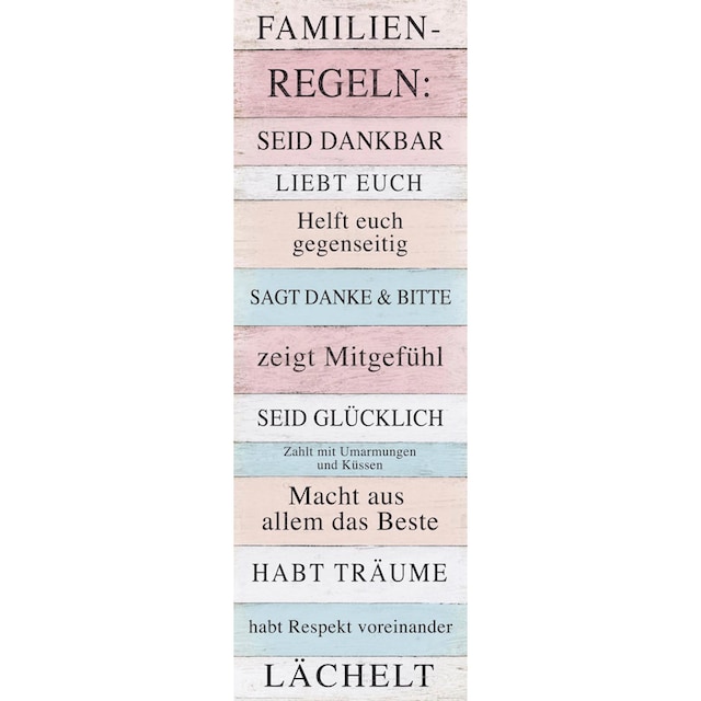Reinders! Deco-Panel »Familien Regeln« bestellen | BAUR