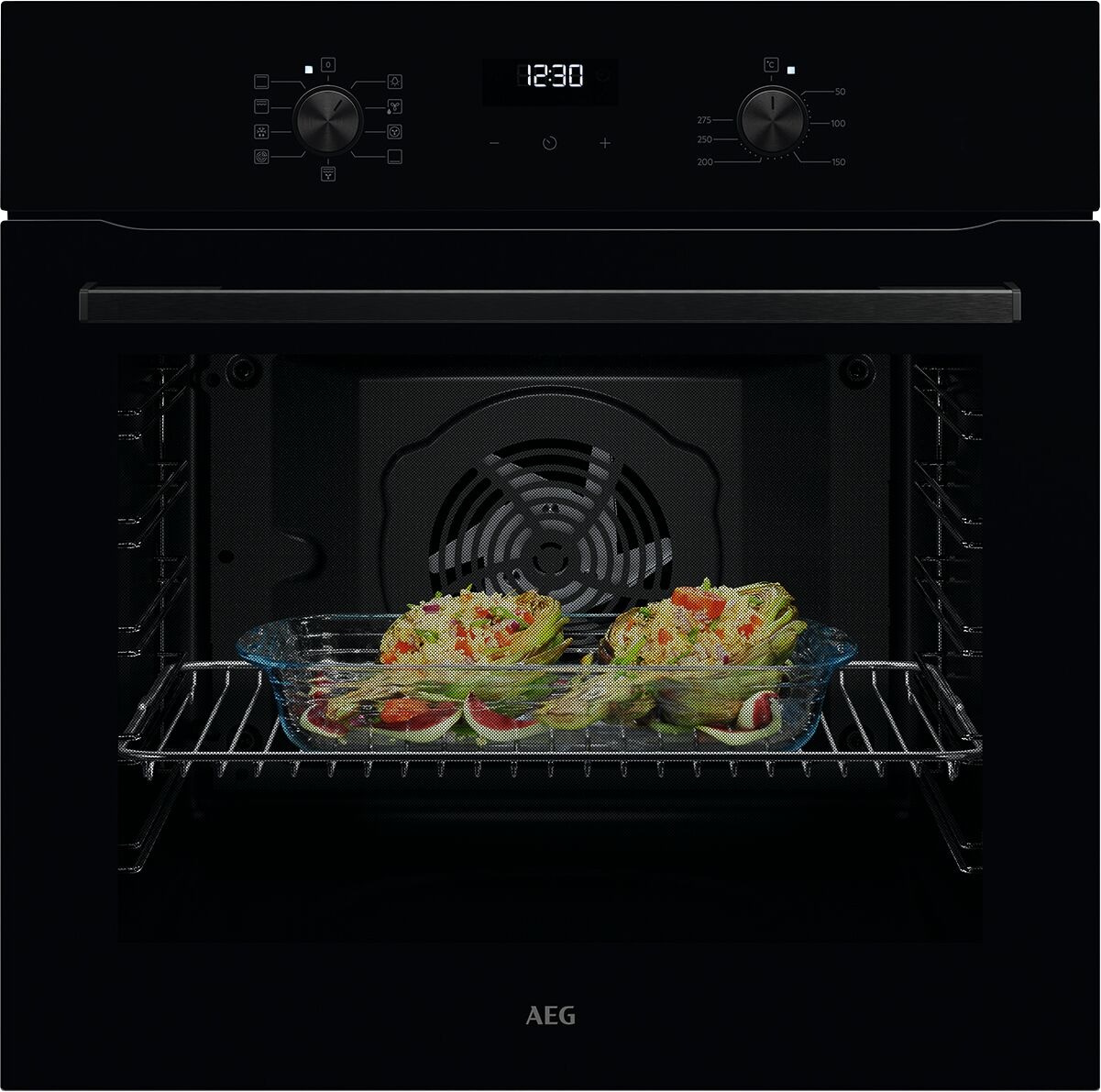 AEG Einbaubackofen "TU5AB20WSK", B:59,6cm H:59,4cm T:56,9cm, schwarz, Backöfen, Heißluft-Backofen auf 3 Ebenen gleichzeitig, Reinigungsfunktion