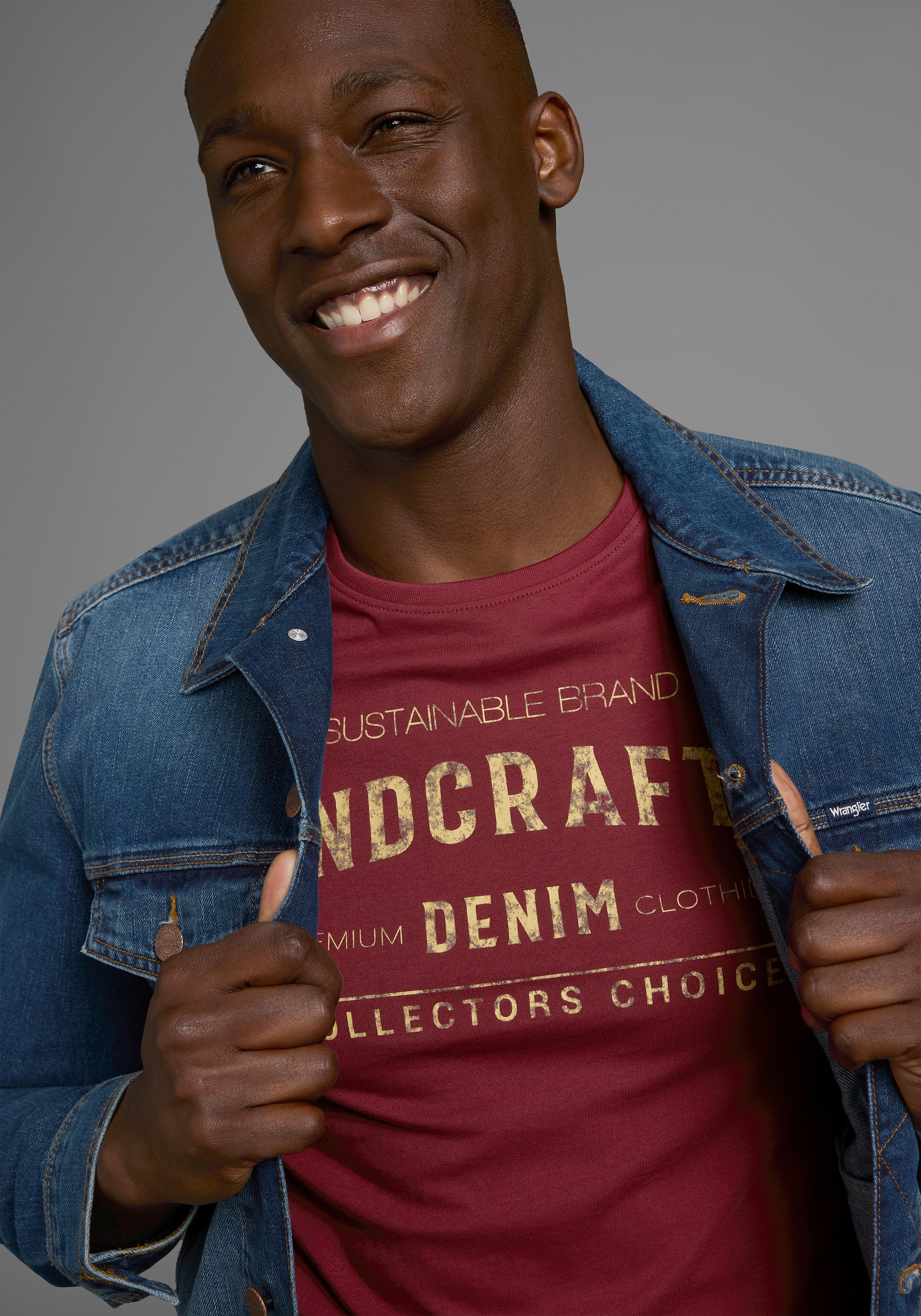 AJC T-Shirt, Kurzarm, schmale Passform, im Vintage-Design