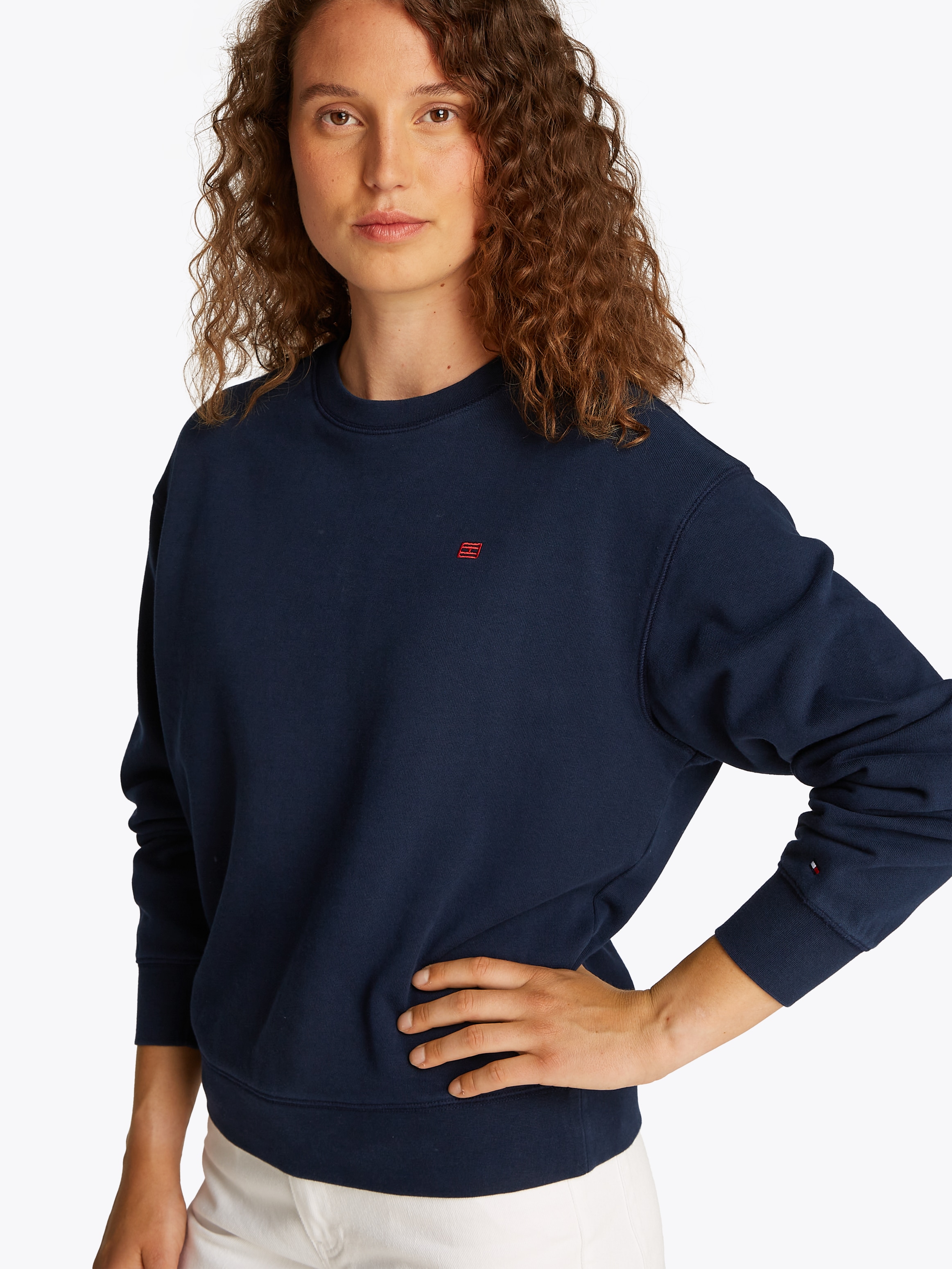 Tommy Hilfiger Sweatshirt "REG CONTRAST FLAG SWEATSHIRT", mit Logo-Flag günstig online kaufen