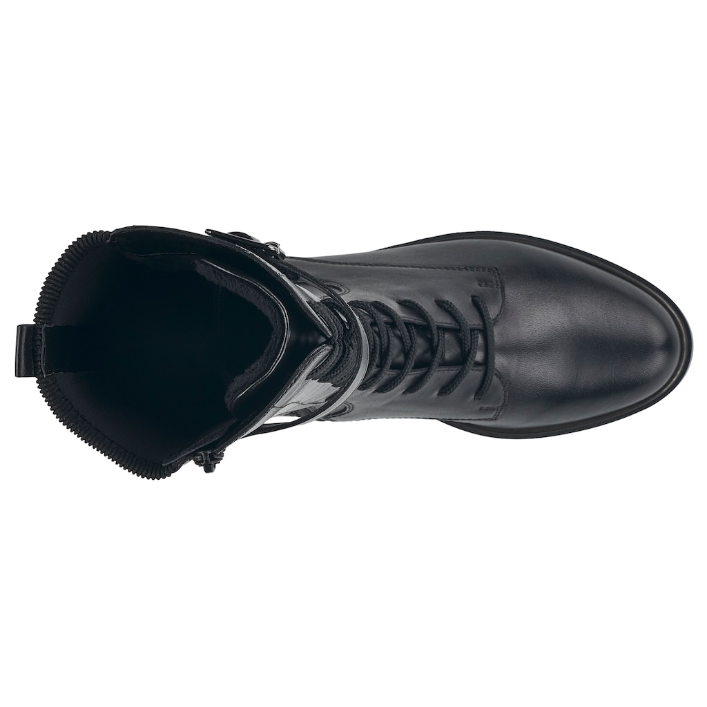 Schuhe Stiefel Remonte Schnürstiefel, mit breitem Stretcheinsatz schwarz