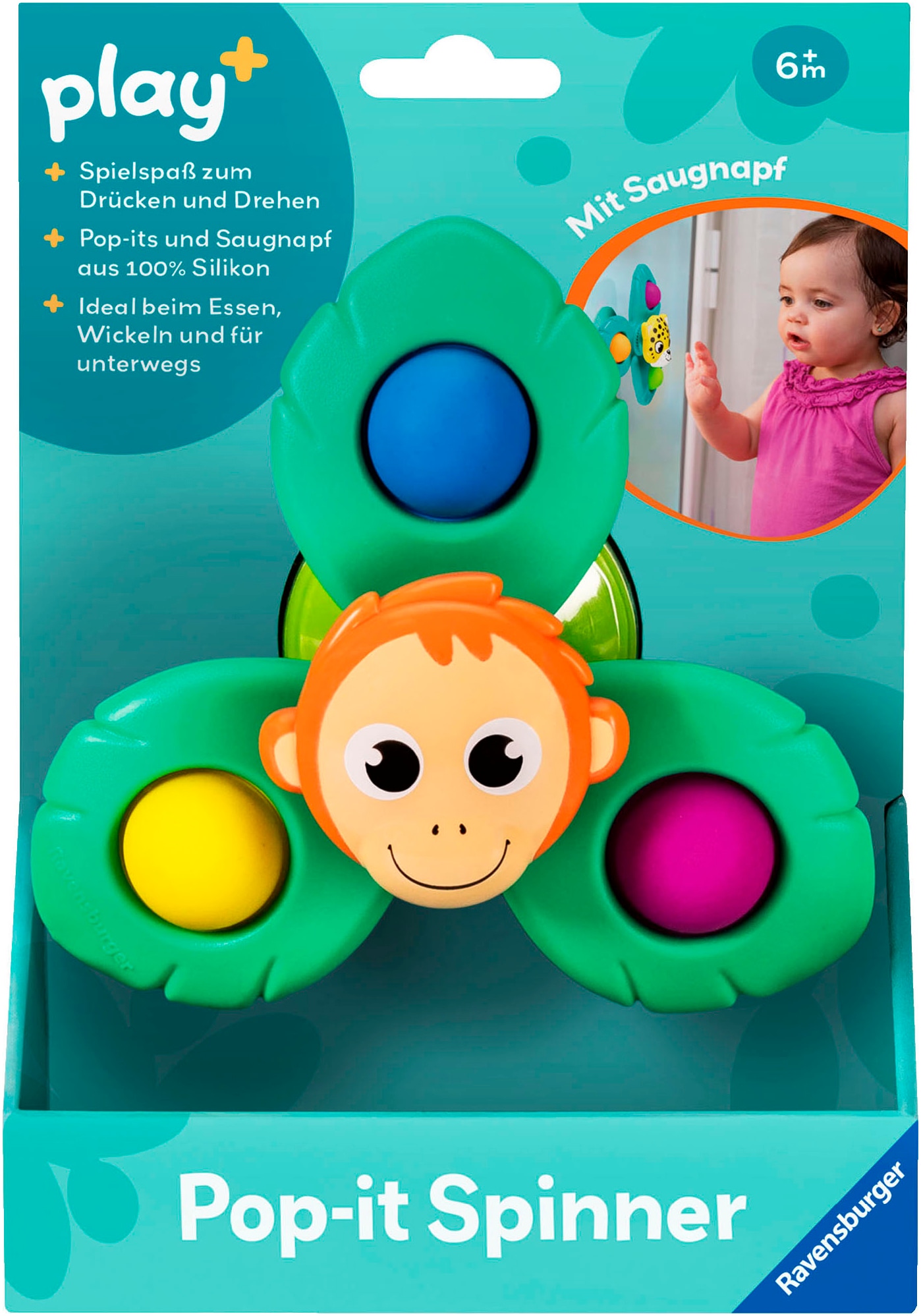 Lernspielzeug »Play+ Pop-it Spinner: Affe«, FSC® - schützt Wald - weltweit