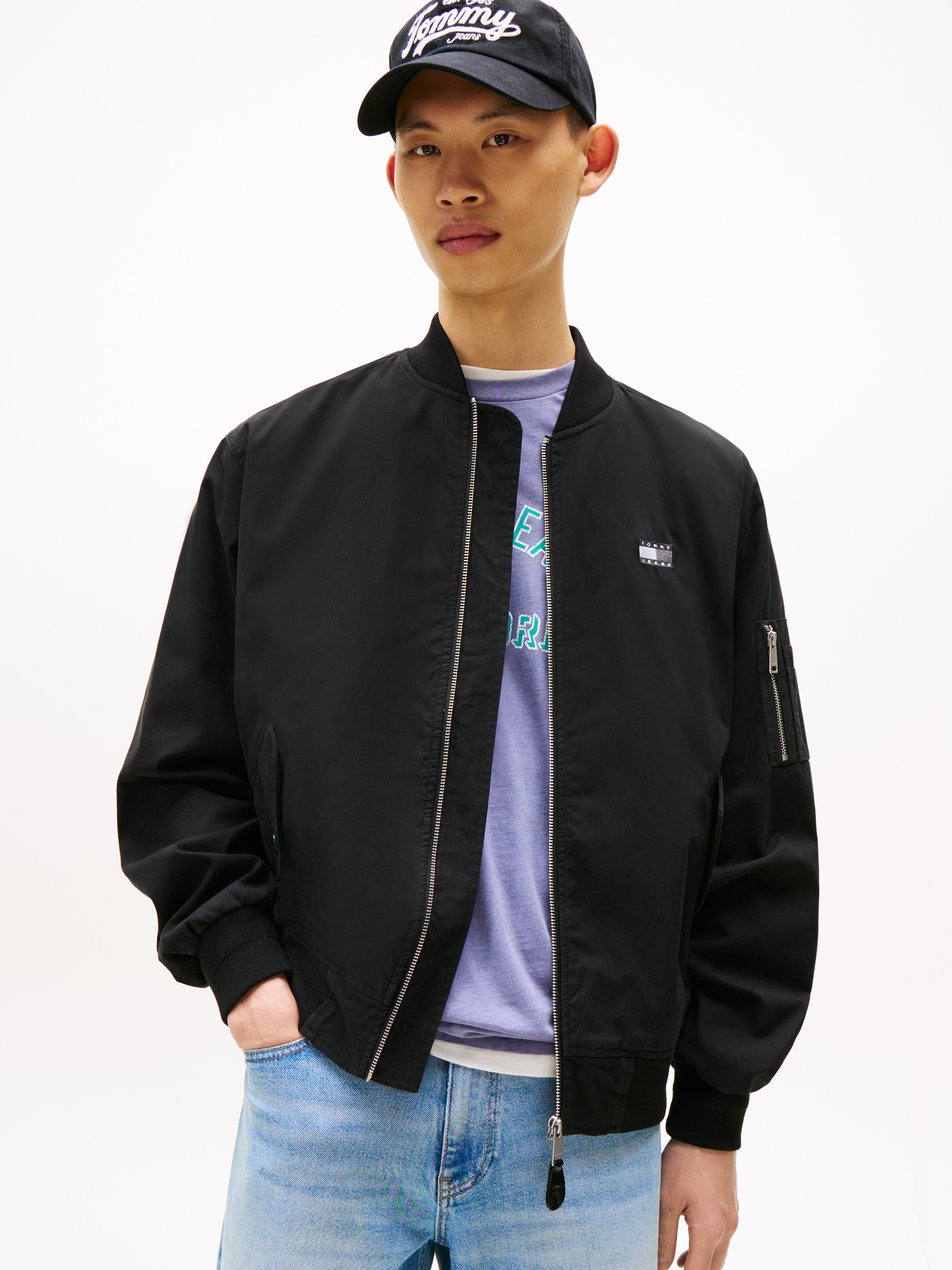 Tommy Jeans Bomberjacke "TJM COTTON BOMBER JACKET", ohne Kapuze, Fliegerjac günstig online kaufen
