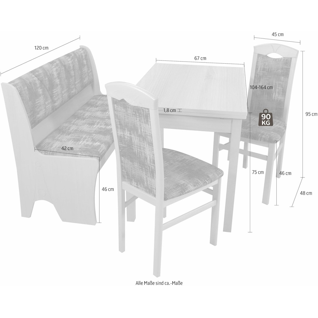 Home affaire Essgruppe »Halle«, (Set, 4 tlg.)