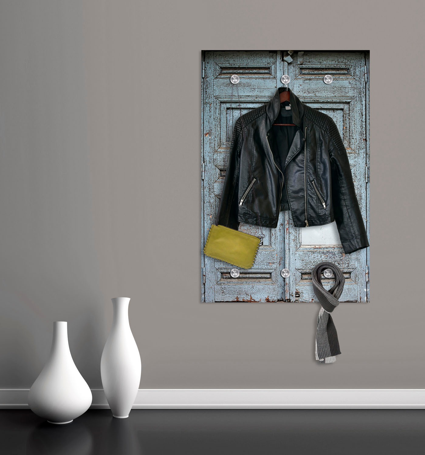 queence Garderobenleiste "Tür" mit 6 Haken, 80 x 120 cm günstig online kaufen