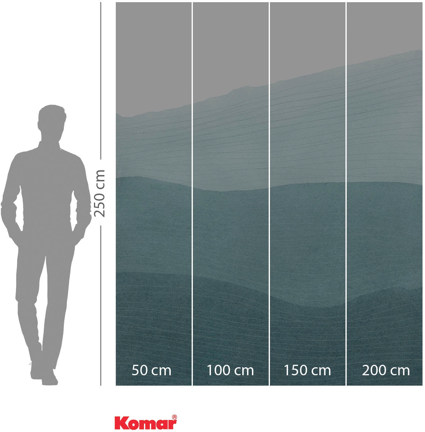 Komar Vliestapete »Digitaldruck Vlies - Mild Mounds - Größe 200 x 250 cm«, bedruckt, Wohnzimmer, Schlafzimmer