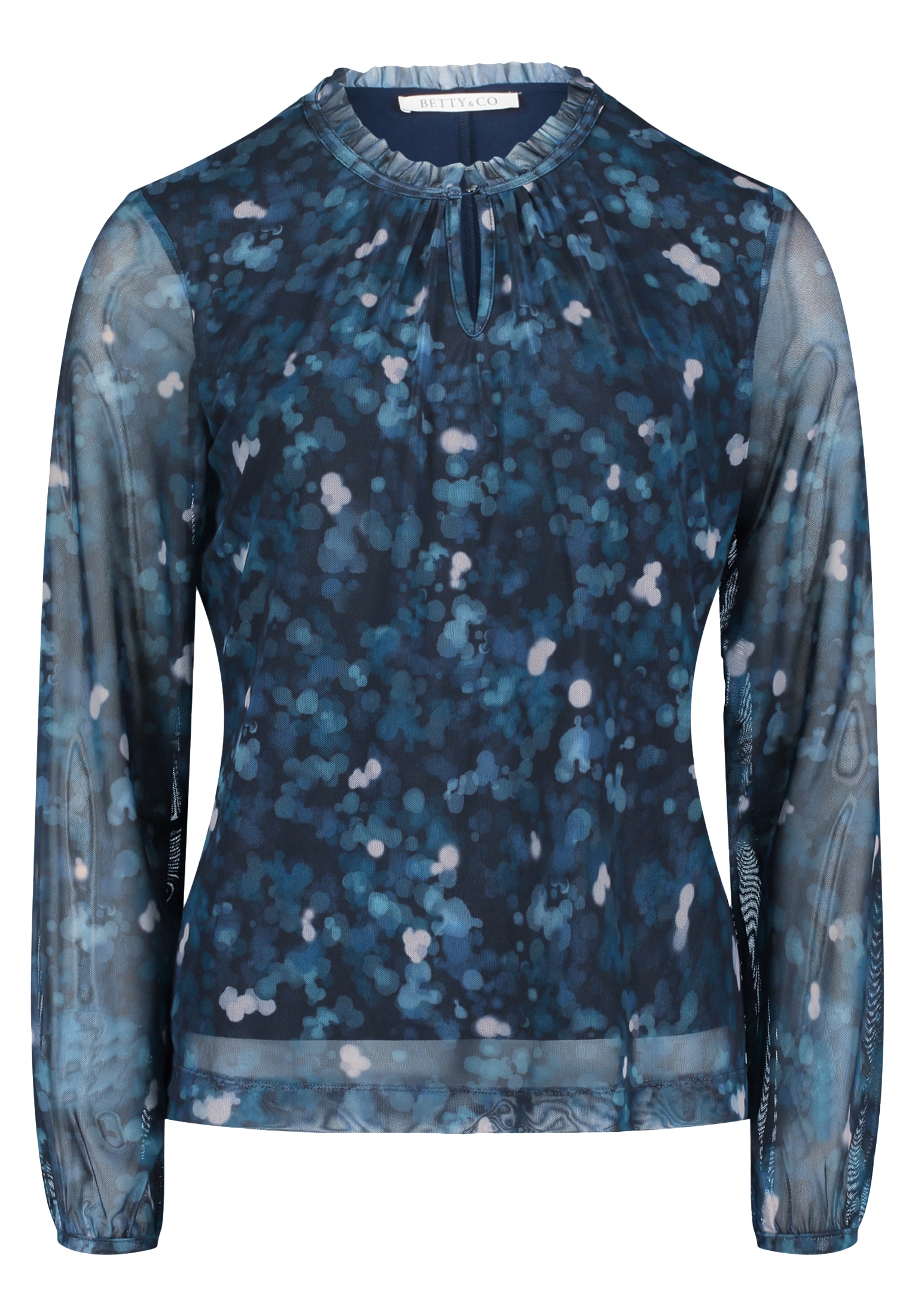 Betty&Co Kurzarmshirt »Betty & Co Damen Blusenshirt mit gekräuseltem Ausschnitt«, (1 tlg.), Druck