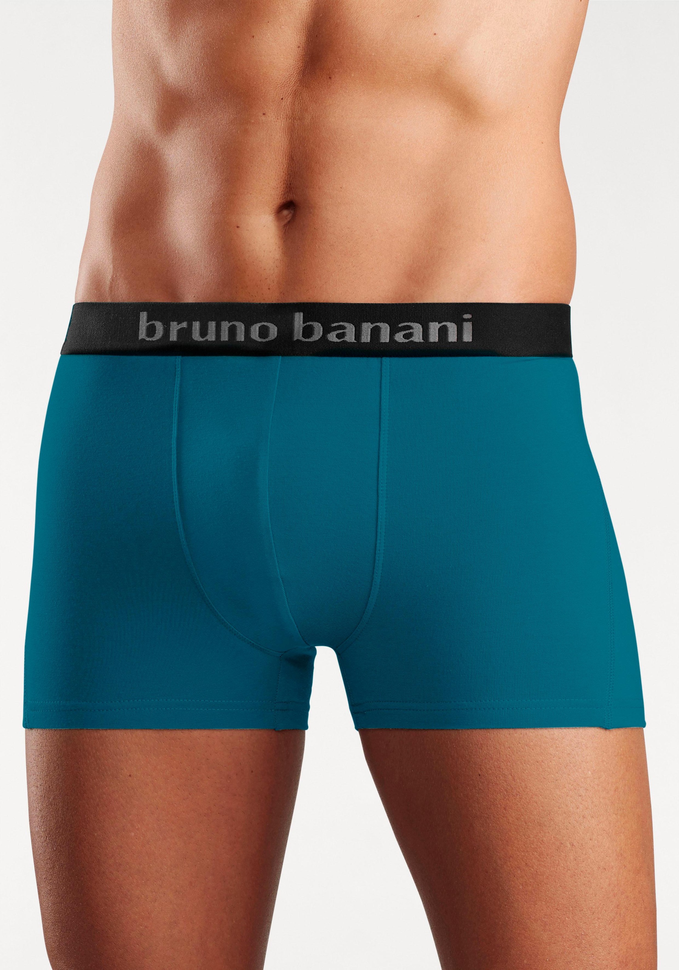 Bruno Banani Boxer »Boxershorts für Herren«, (Packung, 4 St.), mit farbigen Marken-Schriftzug am Bündchen