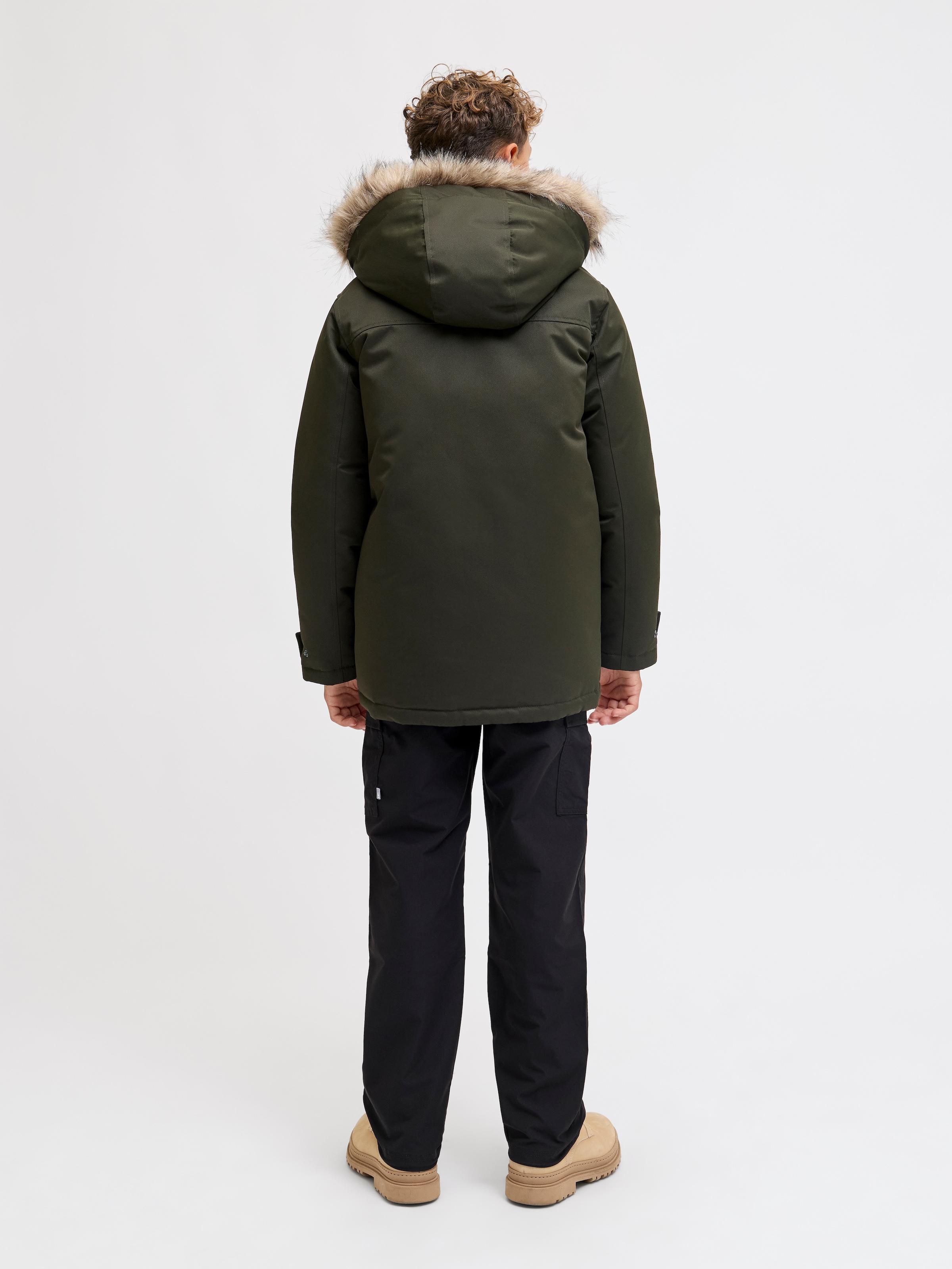 Jack & Jones Junior Parka »JJCHARLIE DETACHABLE FAUX FUR PARK JNR« mit Kapuze