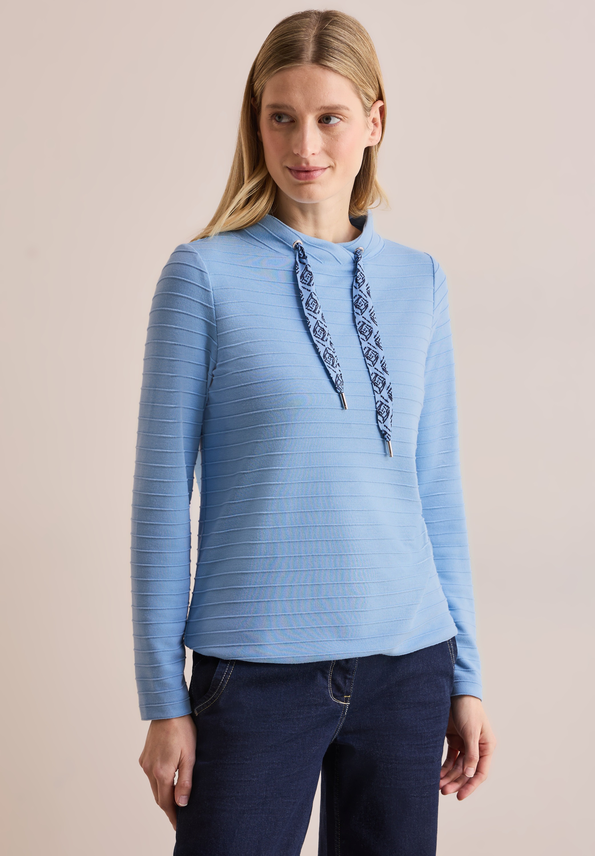Cecil Langarmshirt, mit Materialmix günstig online kaufen