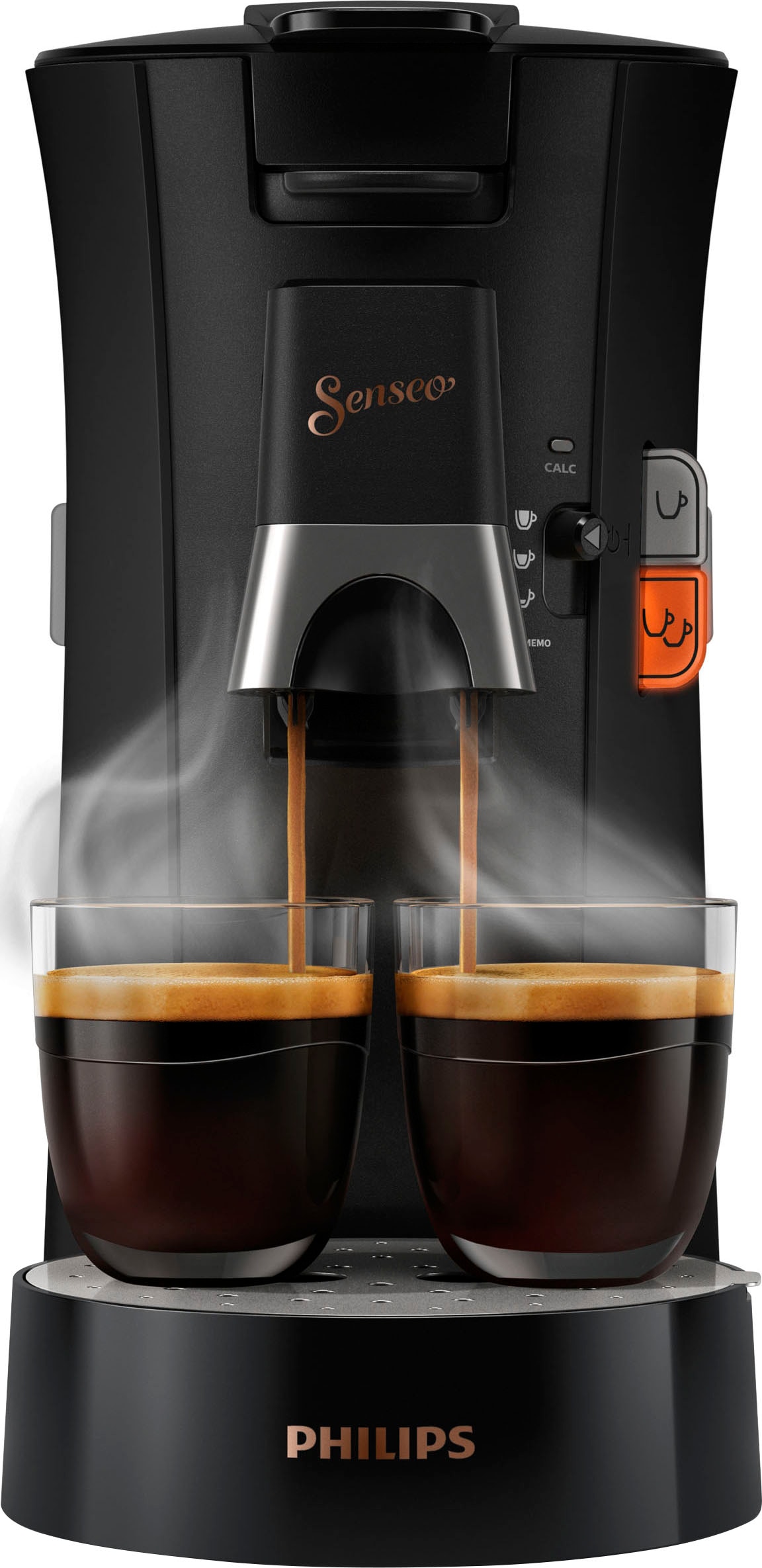 Plastik, metal aus BAUR Kaffeespezialitäten, Philips 21% »Select 3 recyceltem schwarz mit Senseo CSA240/60«, | Kaffeepadmaschine