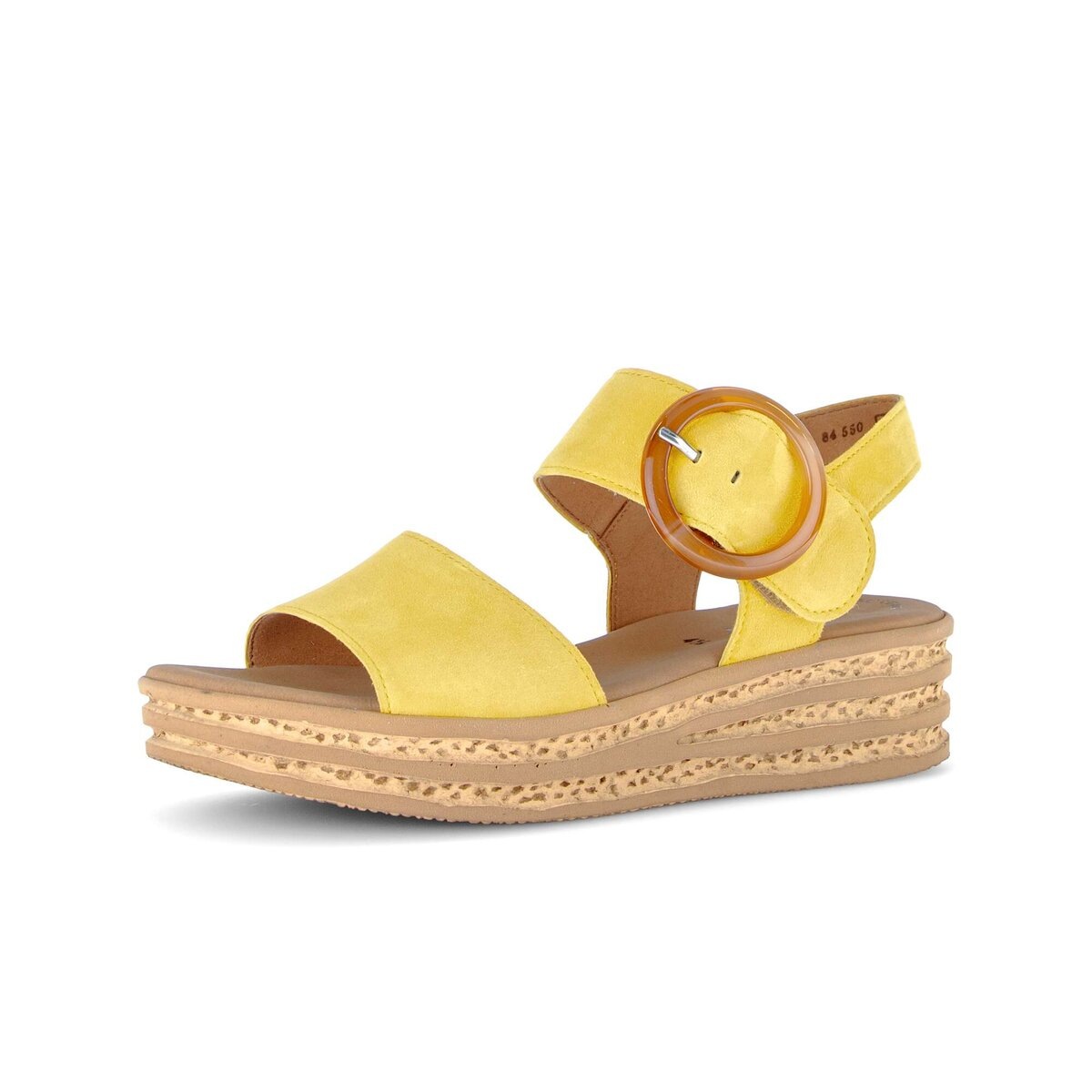 Plateausandaletten GABOR "Plateau Sandale", Damen, Gr. 44, gelb, Schuhe