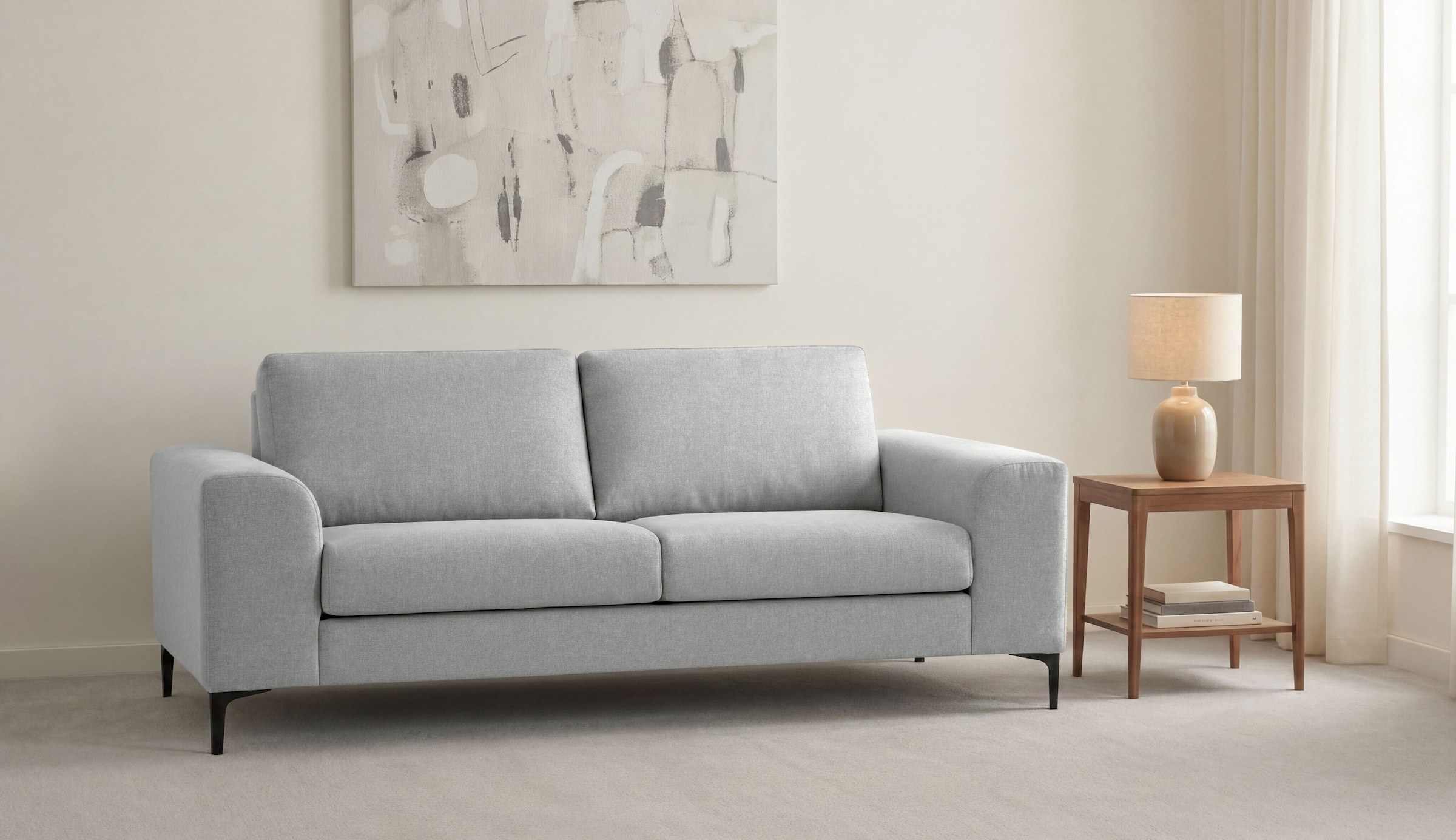 OTTO home 2,5-Sitzer »Henry, Kompaktsofa, Breite 214 cm« mit Metallbeinen, Wellenunterfederung, wasserabweisender Stoff