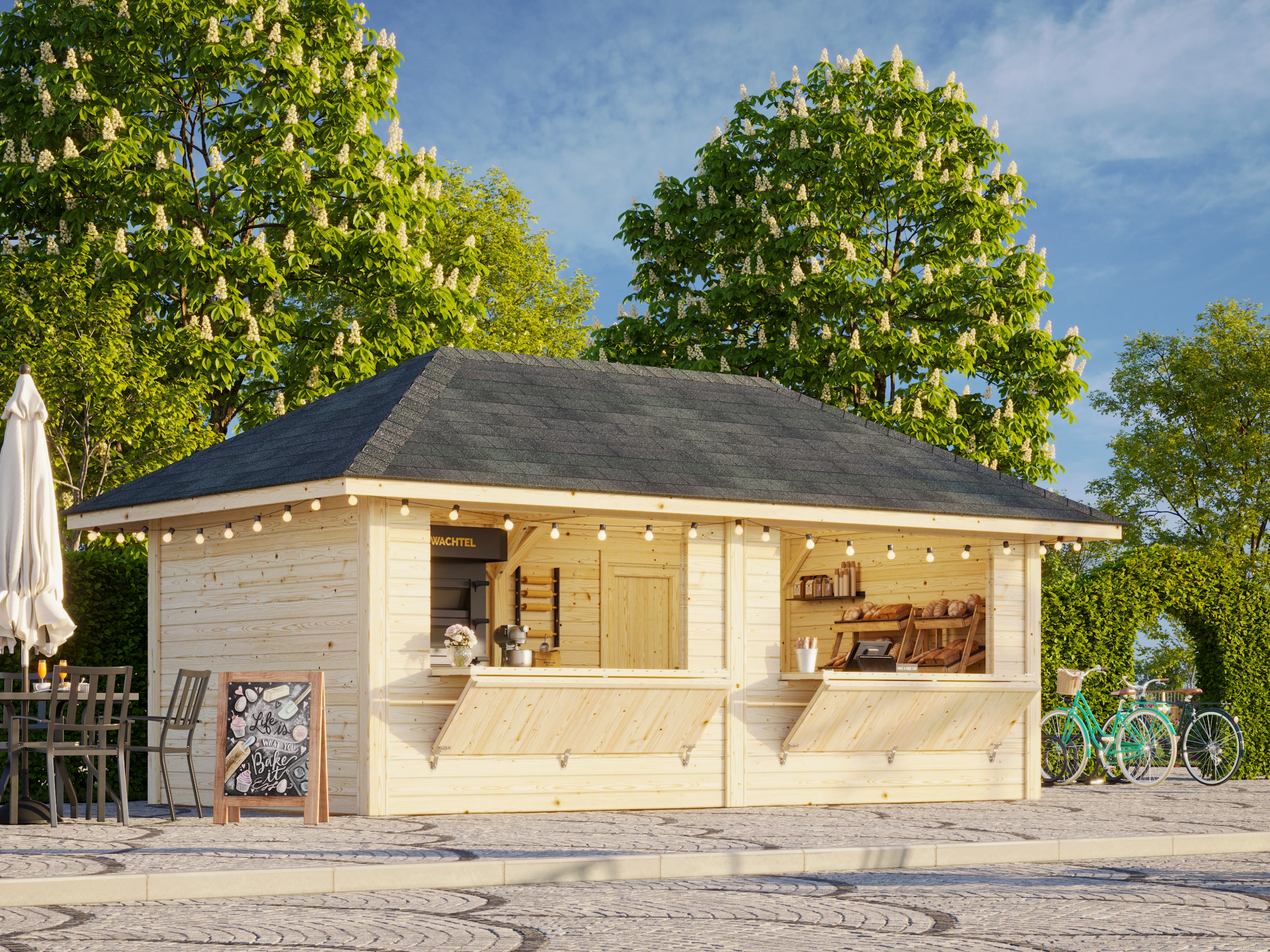 Palmako Holzpavillon »Bianca 16,6 m² Set 111« BxTxH: 672x384x319 cm