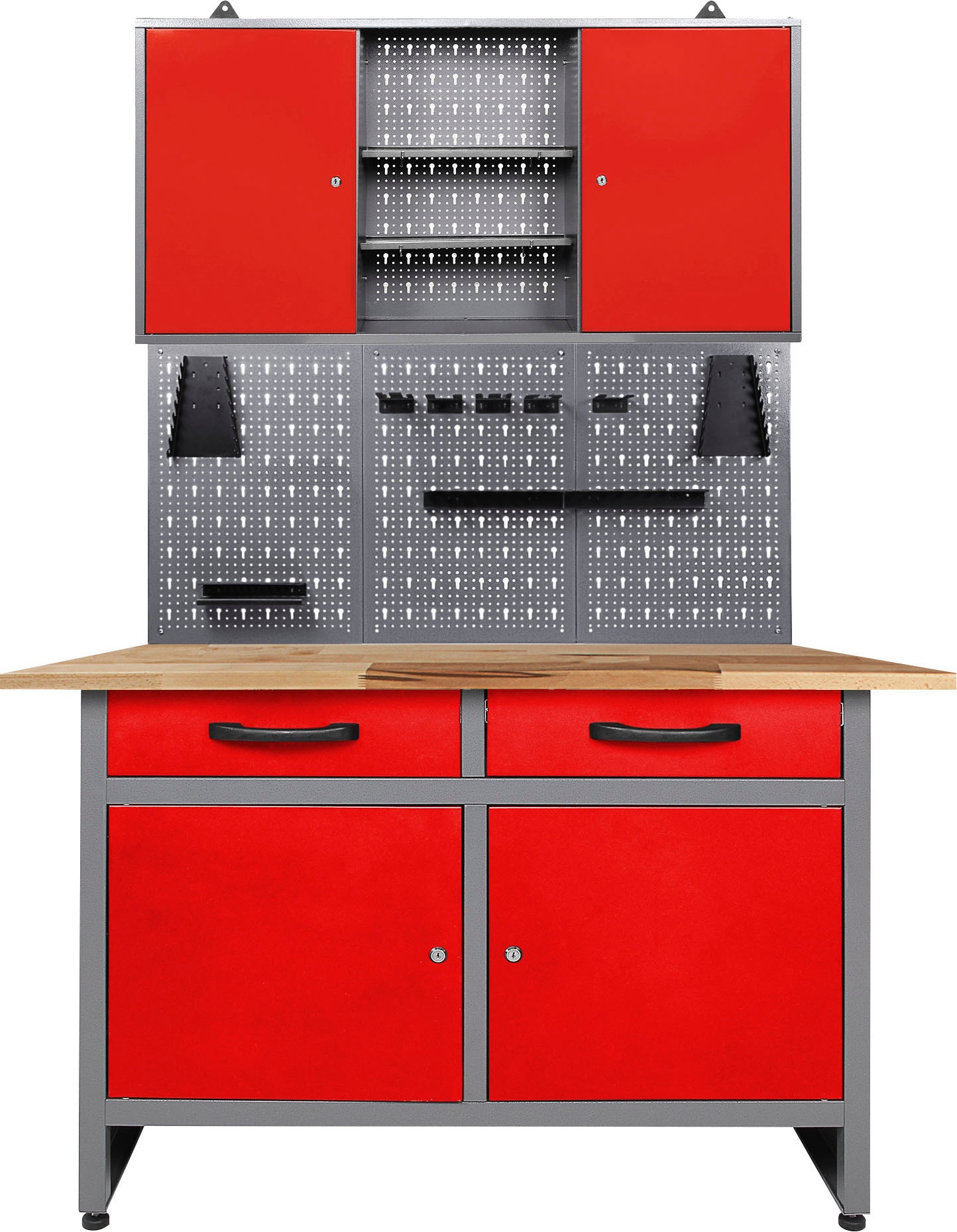 ONDIS24 Werkstatt-Set »Werner«, 120 cm, mit Lochwandsystem inkl. Haken