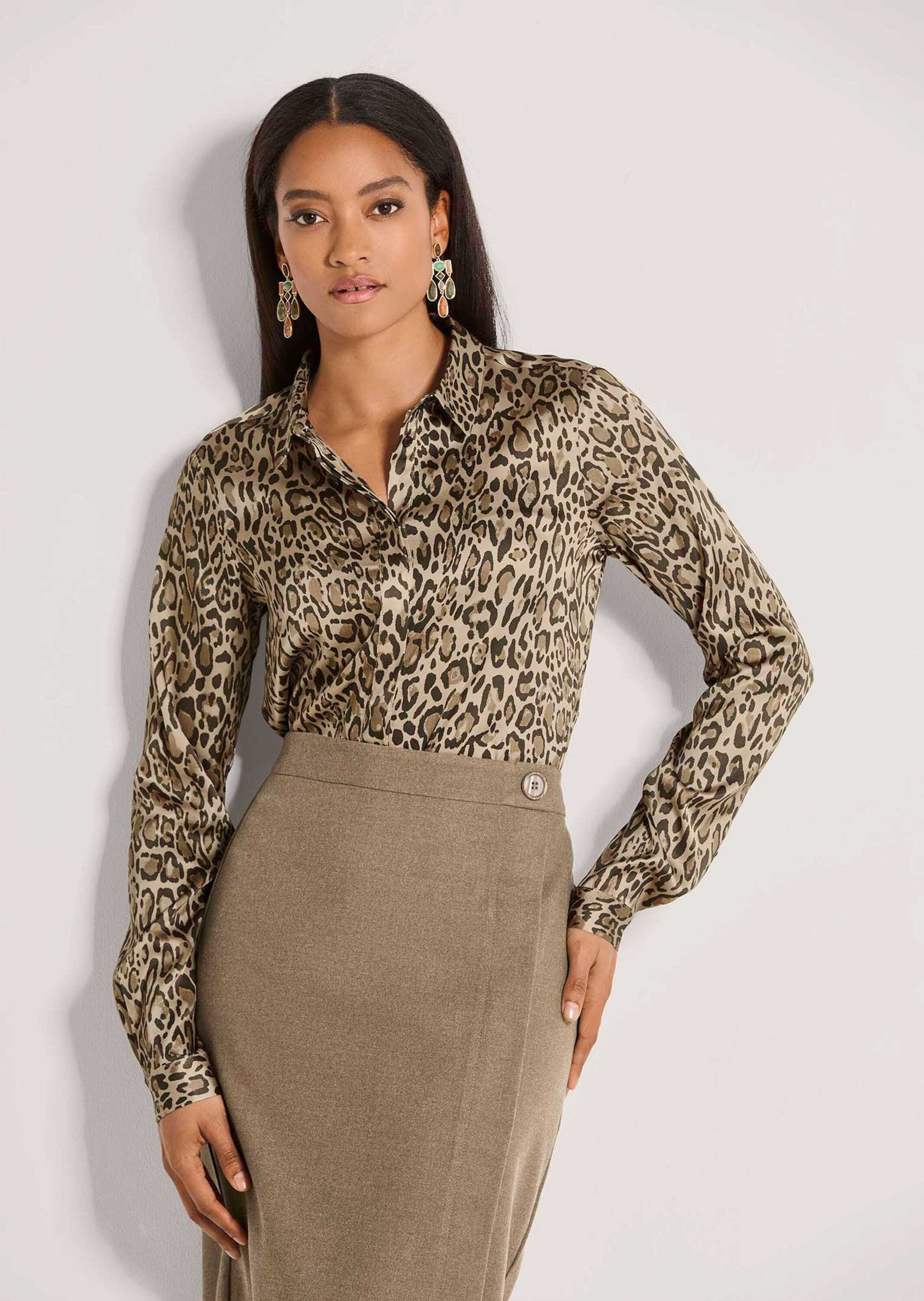 MADELEINE Hemdbluse »Bluse Hemdbluse mit Leo-Print«