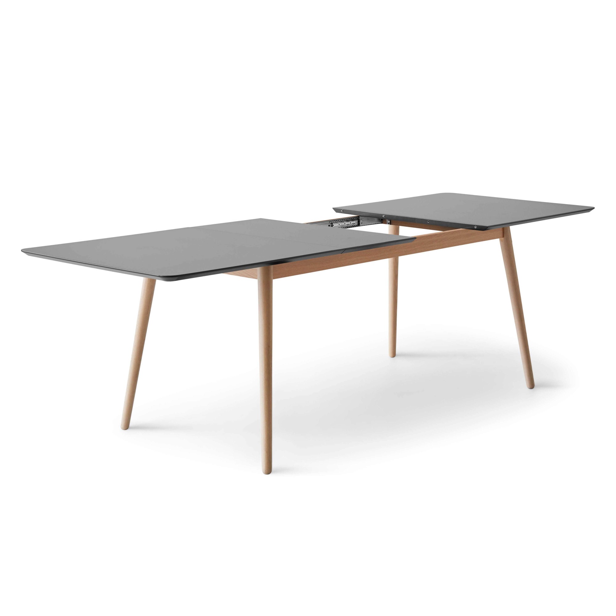 Hammel Furniture Esstisch »Meza Designtisch mit Auszugsfunktion und 2 Einlegeplatten«, abgerundete Tischplatte MDF, Massivholzgestell, in zwei Breiten