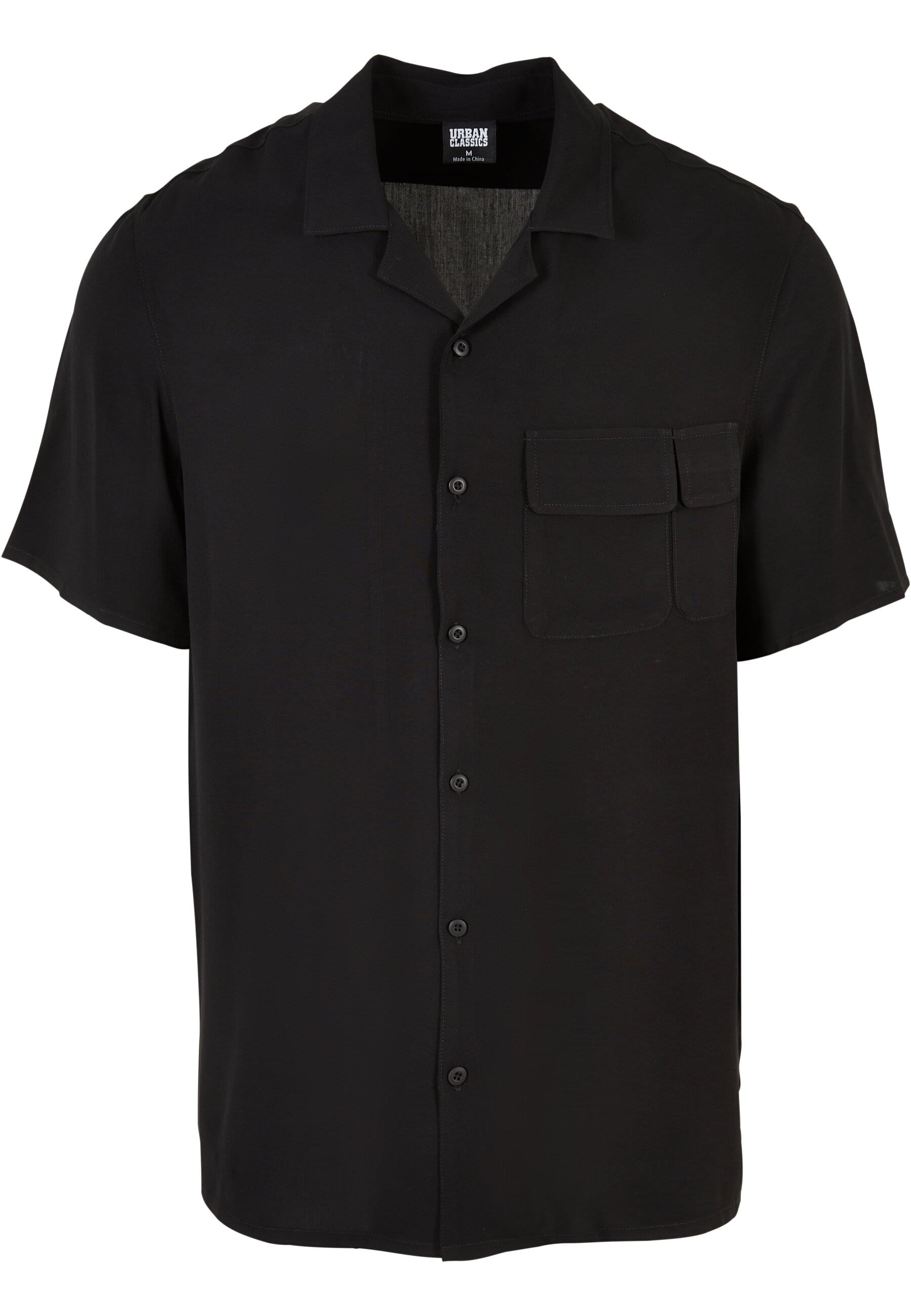 URBAN CLASSICS Langarmhemd "Urban Classics Herren Viscose Camp Shirt", (1 tlg.)