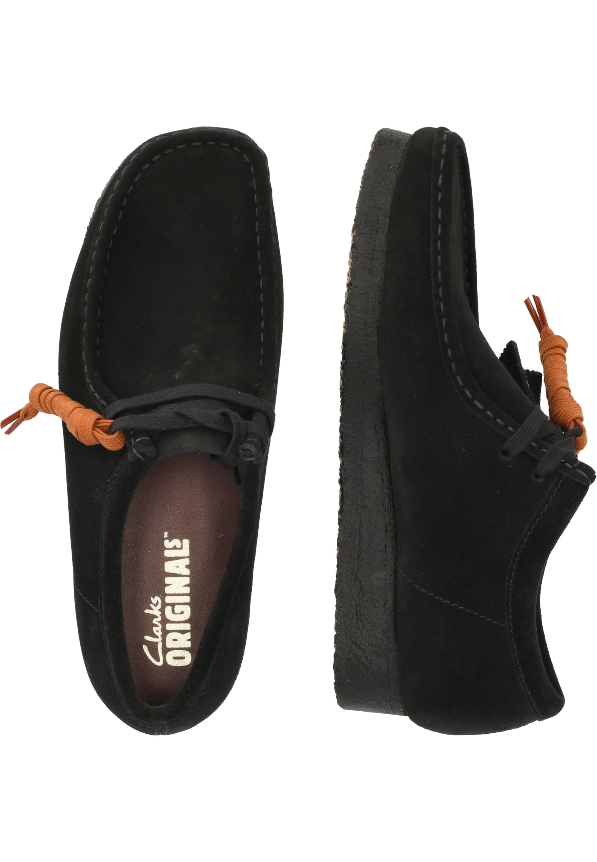 Clarks Schnürschuh »Wallabee Black«, aus hochwertigem schwarzem Wildleder