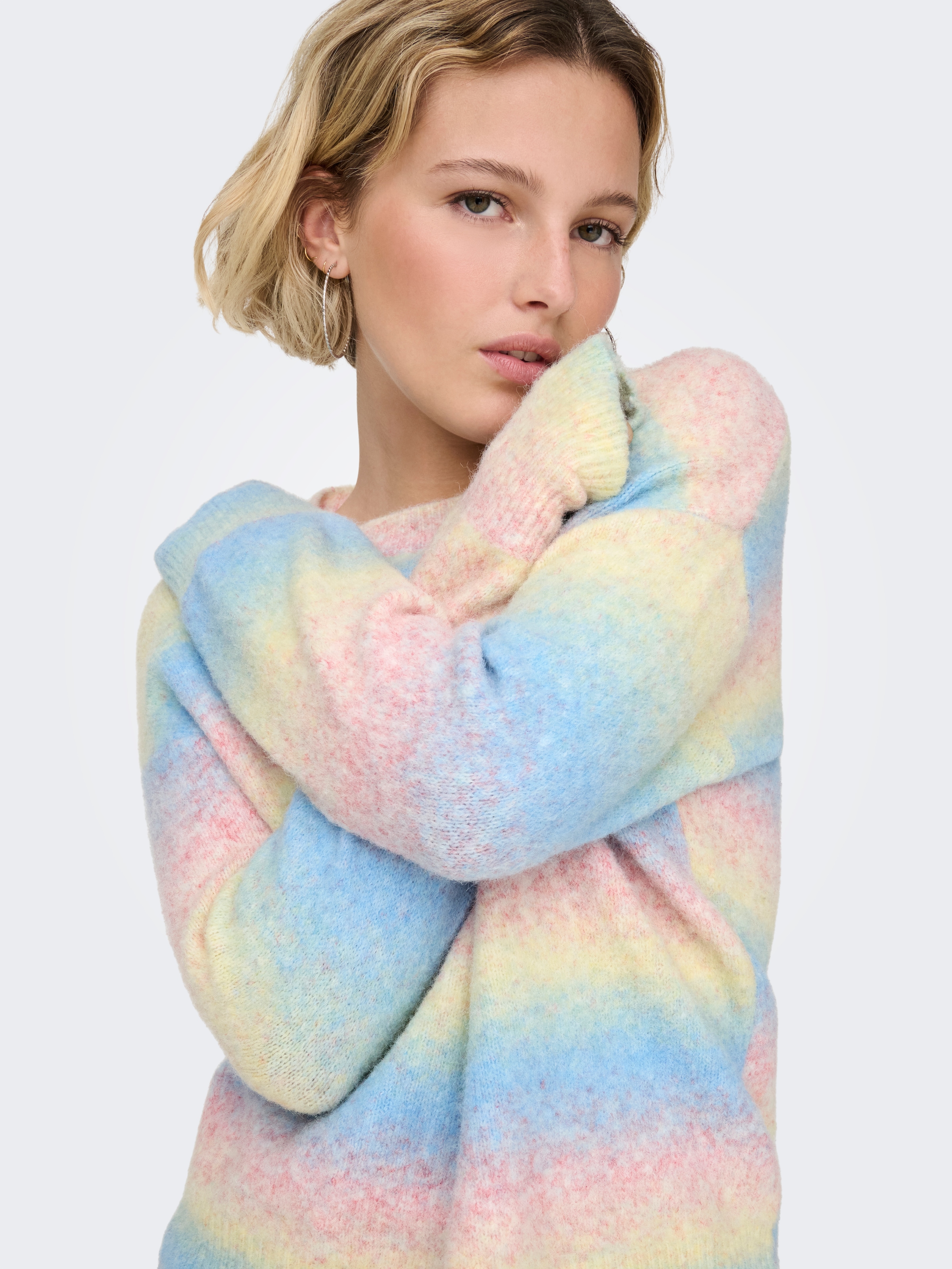 ONLY Strickpullover »ONLFRIDA LS O-NECK EX KNT« multicolor Farbverlauf