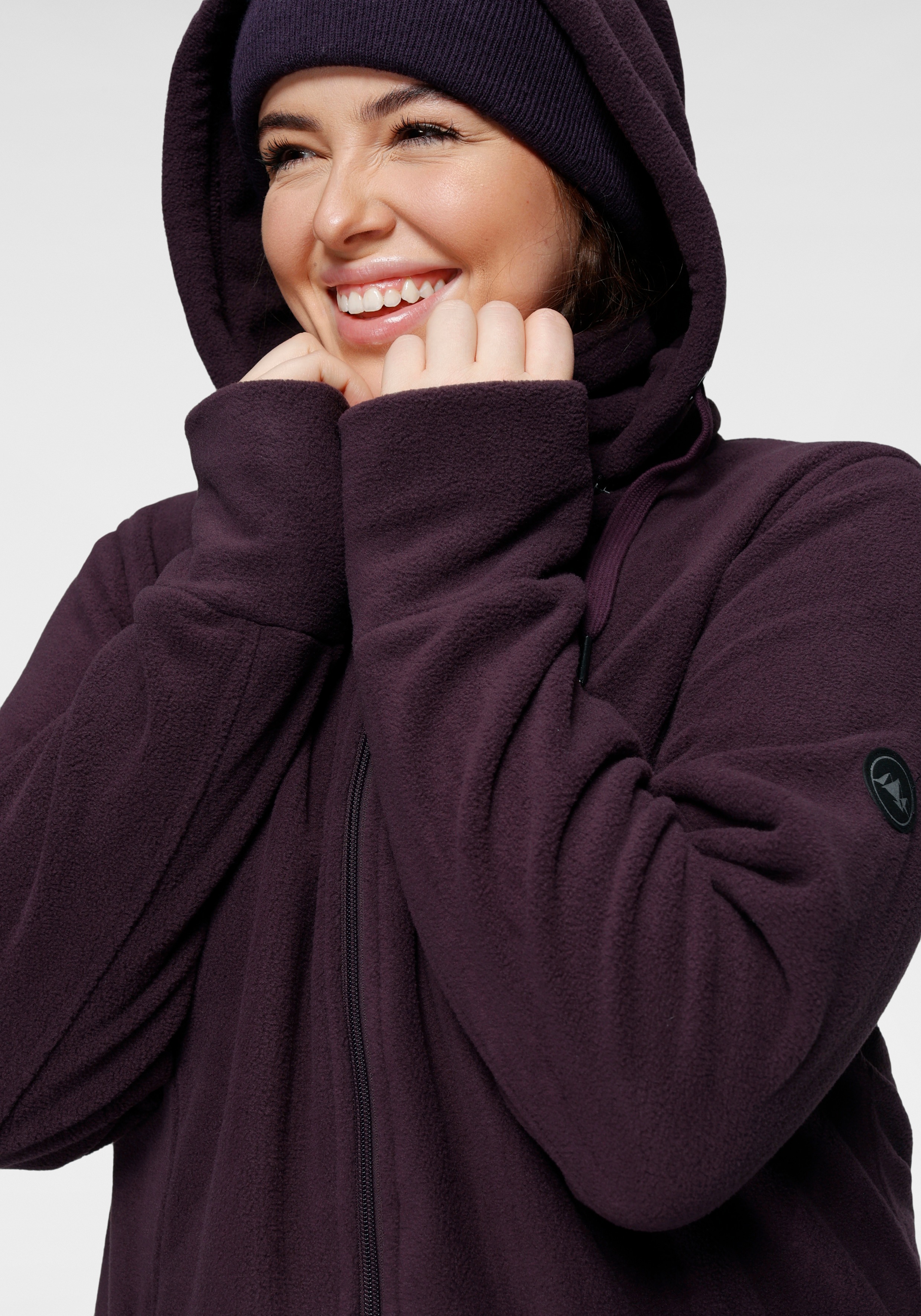 Thumbnail - Polarino Fleecejacke, mit Kapuze, für kalte Tage, aus Fleece, sportlicher Stil, atmungsaktiv