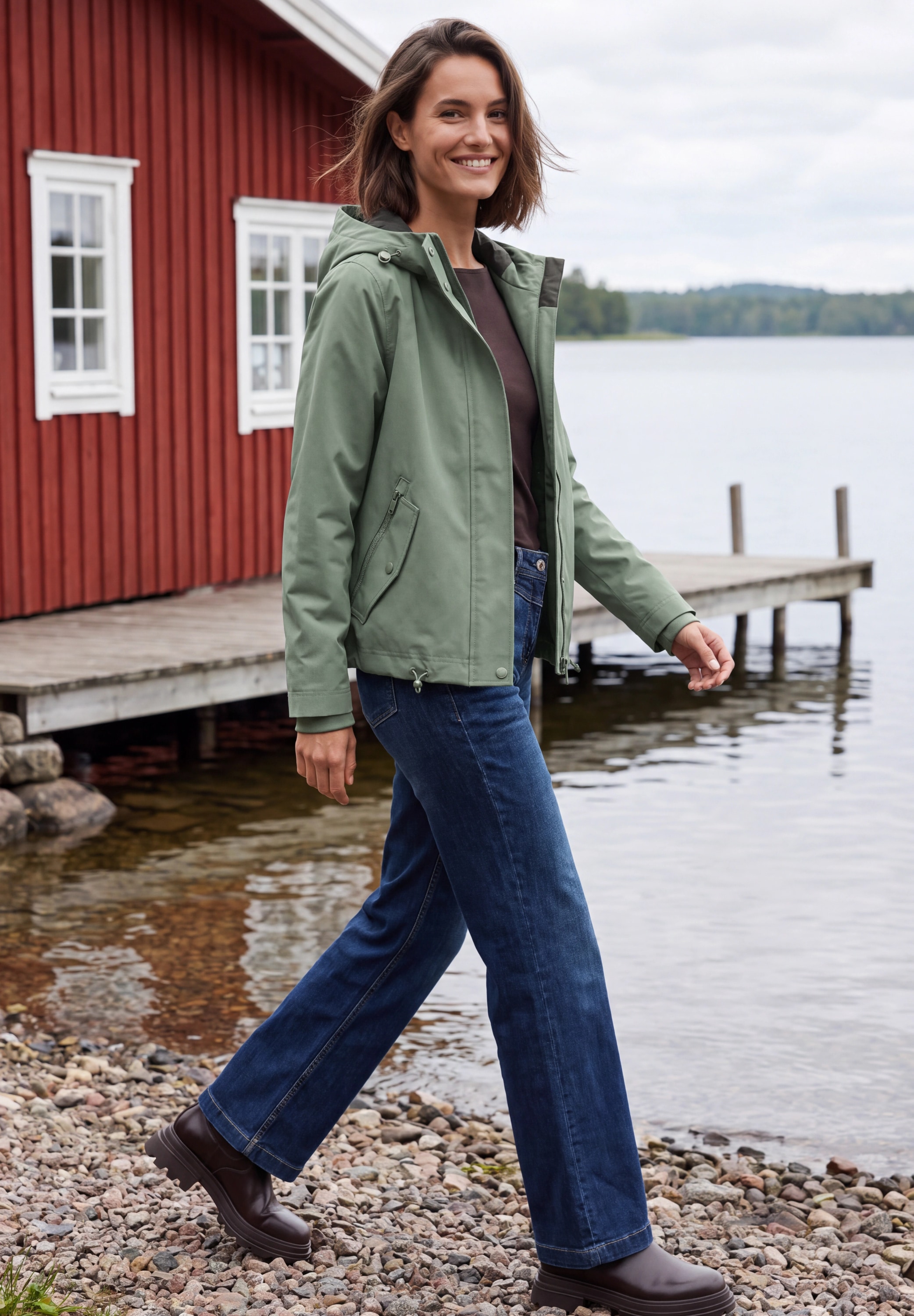 Cecil Blouson mit Kapuze 2-in-1 Jacke mit Steppwesten-Inlay / Kapuze