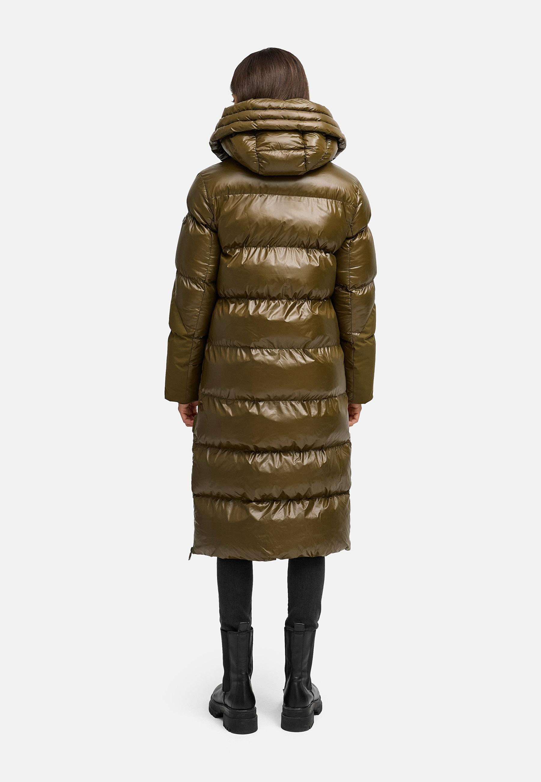 Navahoo Steppmantel »Knusperherz 14«, Langer gesteppter Damen Wintermantel mit Materialmix