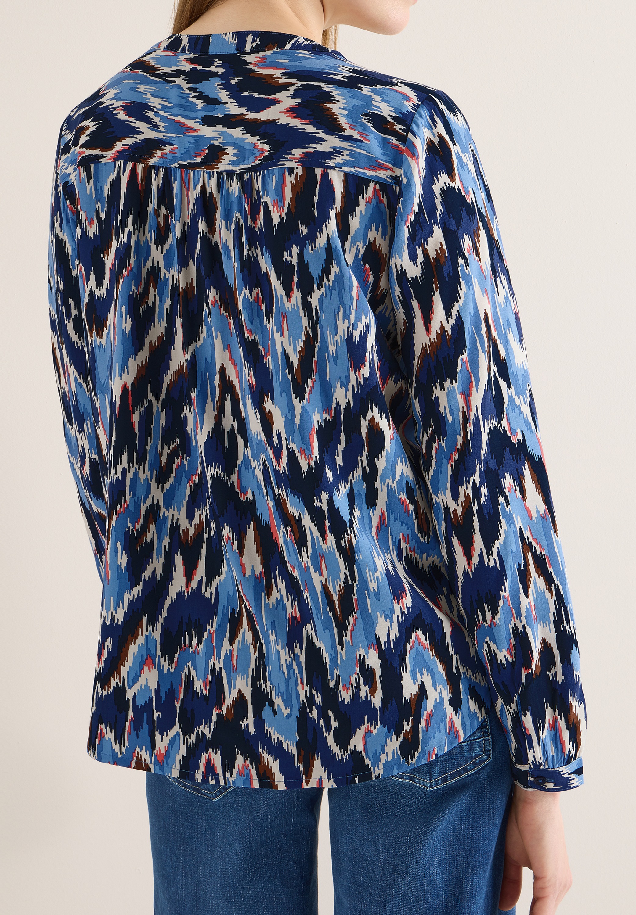 Cecil Langarmbluse mit grafischem Print und Reißverschluss günstig online kaufen