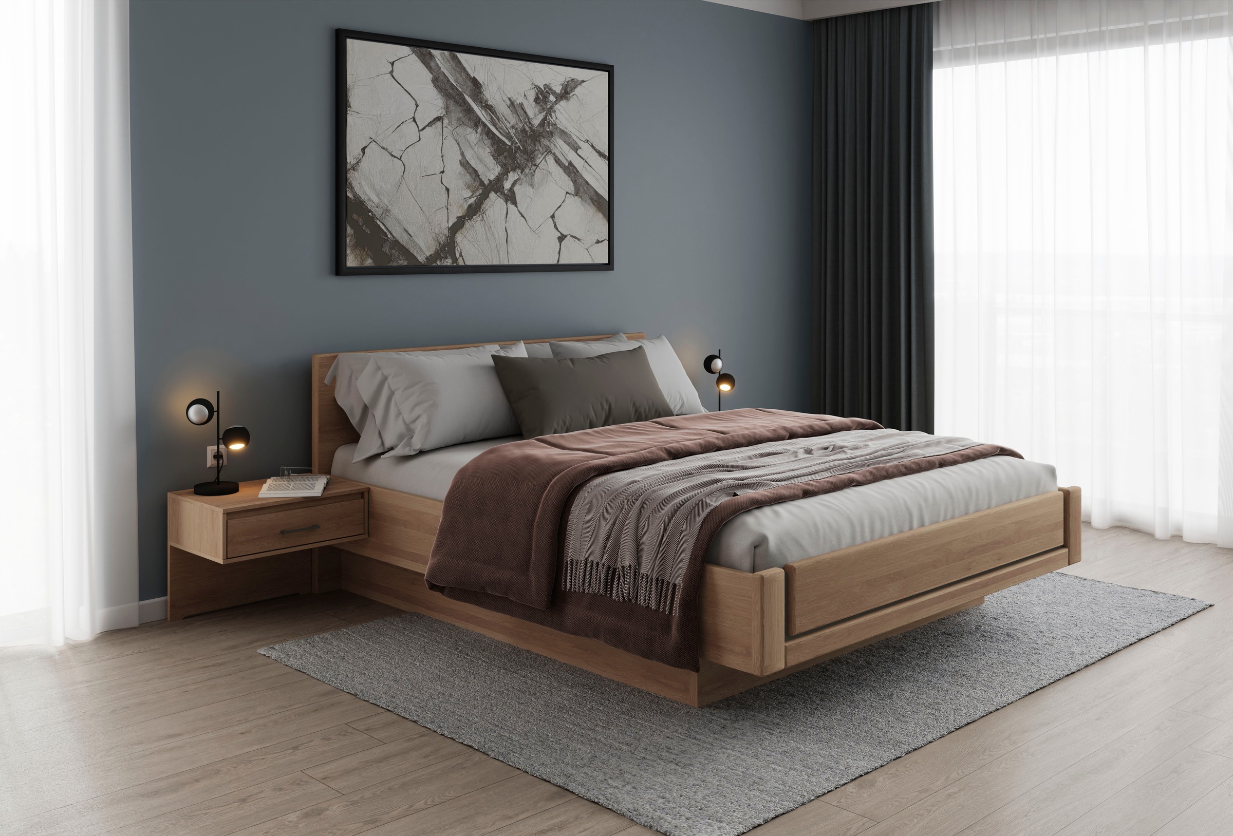 Musterring Holzbett "Sorrent, Bettgestell, Bettrahmen, teilmassiv Eiche", ( günstig online kaufen