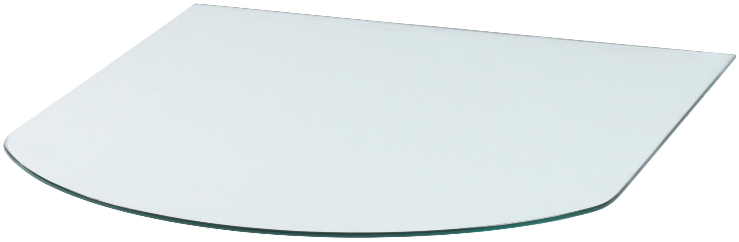 Heathus Bodenschutzplatte, Glas-Halbrund, 85 x 110 cm, 8mm Stärke, transparent, zum Funkenschutz