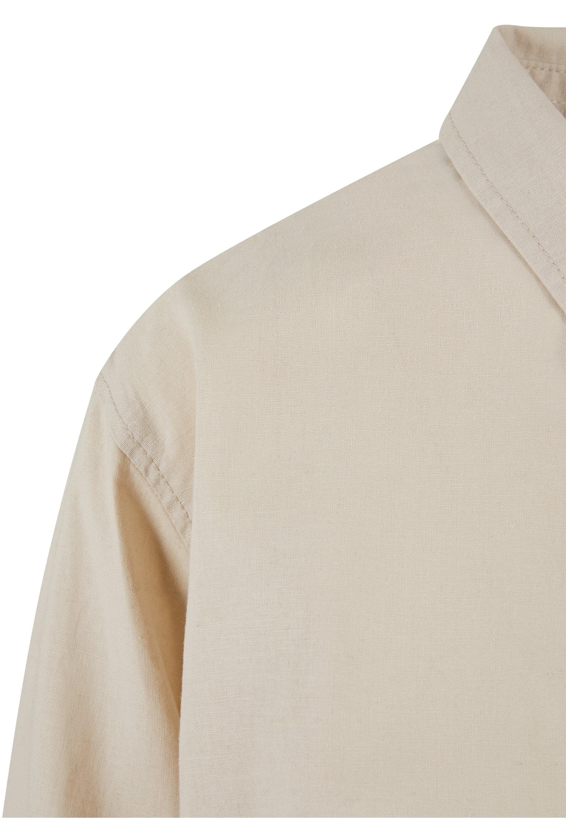 URBAN CLASSICS Langarmhemd »Urban Classics Damen Ladies Linen Mixed Oversized Shirt«
