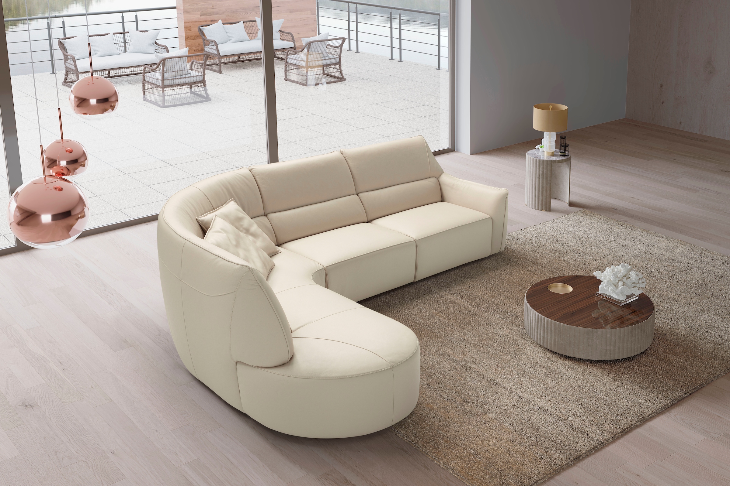 Egoitaliano Ecksofa "Puffy, extravagant & edel, Retro Designsofa, hoher Sit günstig online kaufen