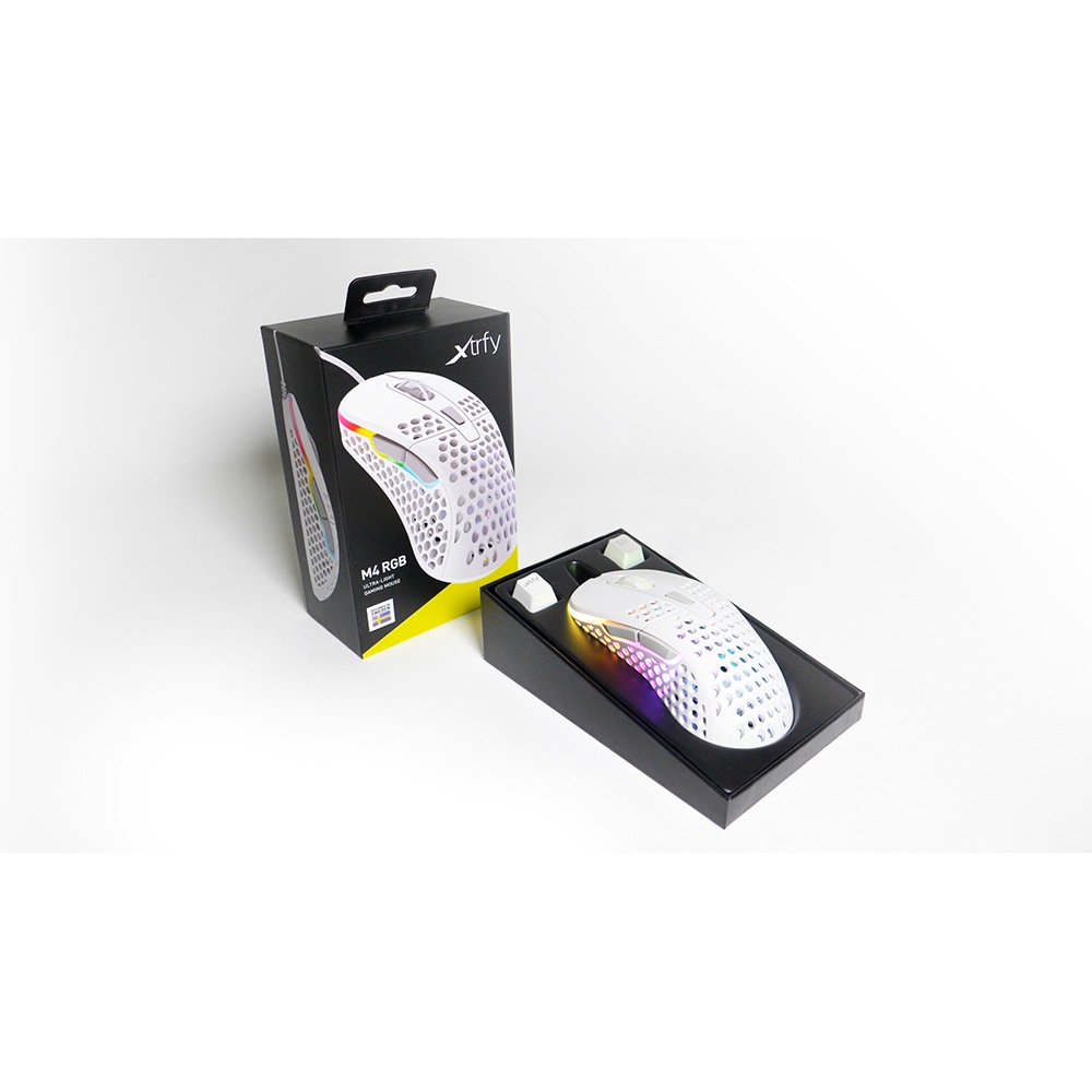 Cherry Xtrfy Gaming-Maus »M4 white«, kabelgebunden, RGB Beleuchtung